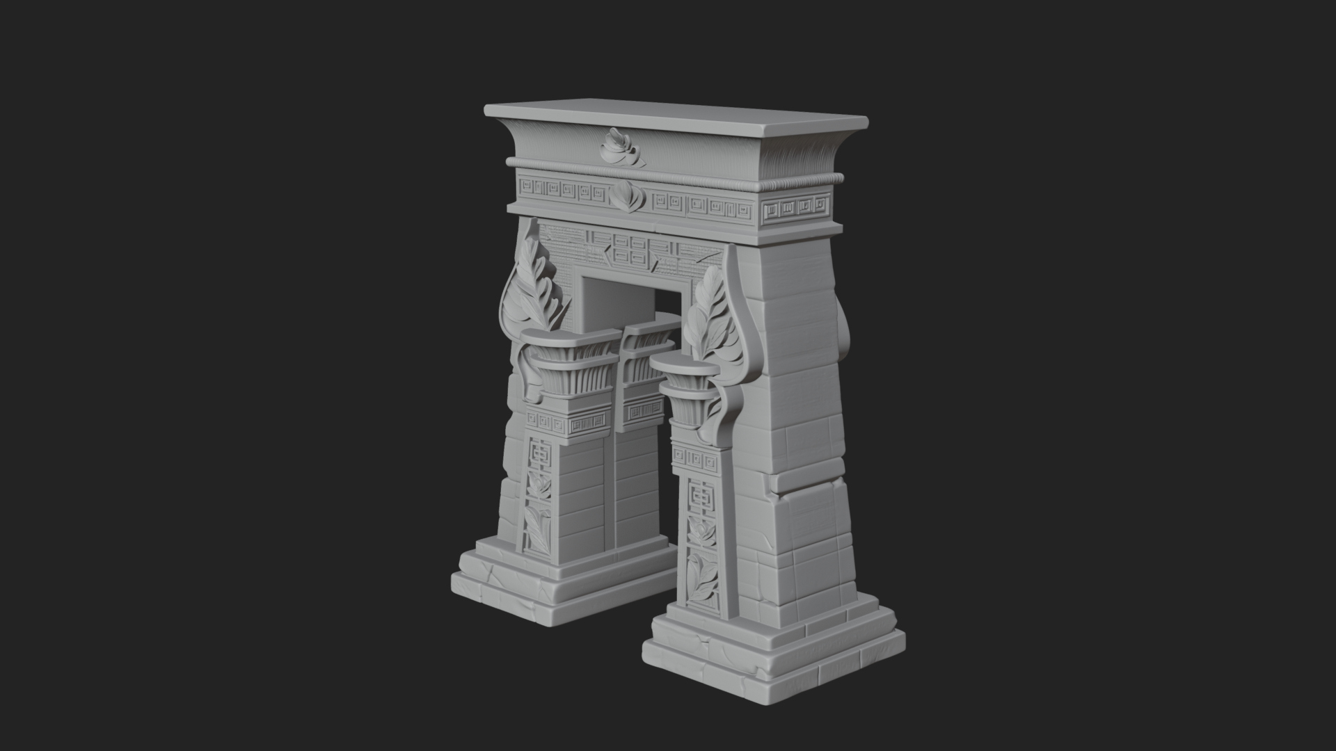 Carved Temple Doorway Arch Design 3 3D Print Model 3D Model