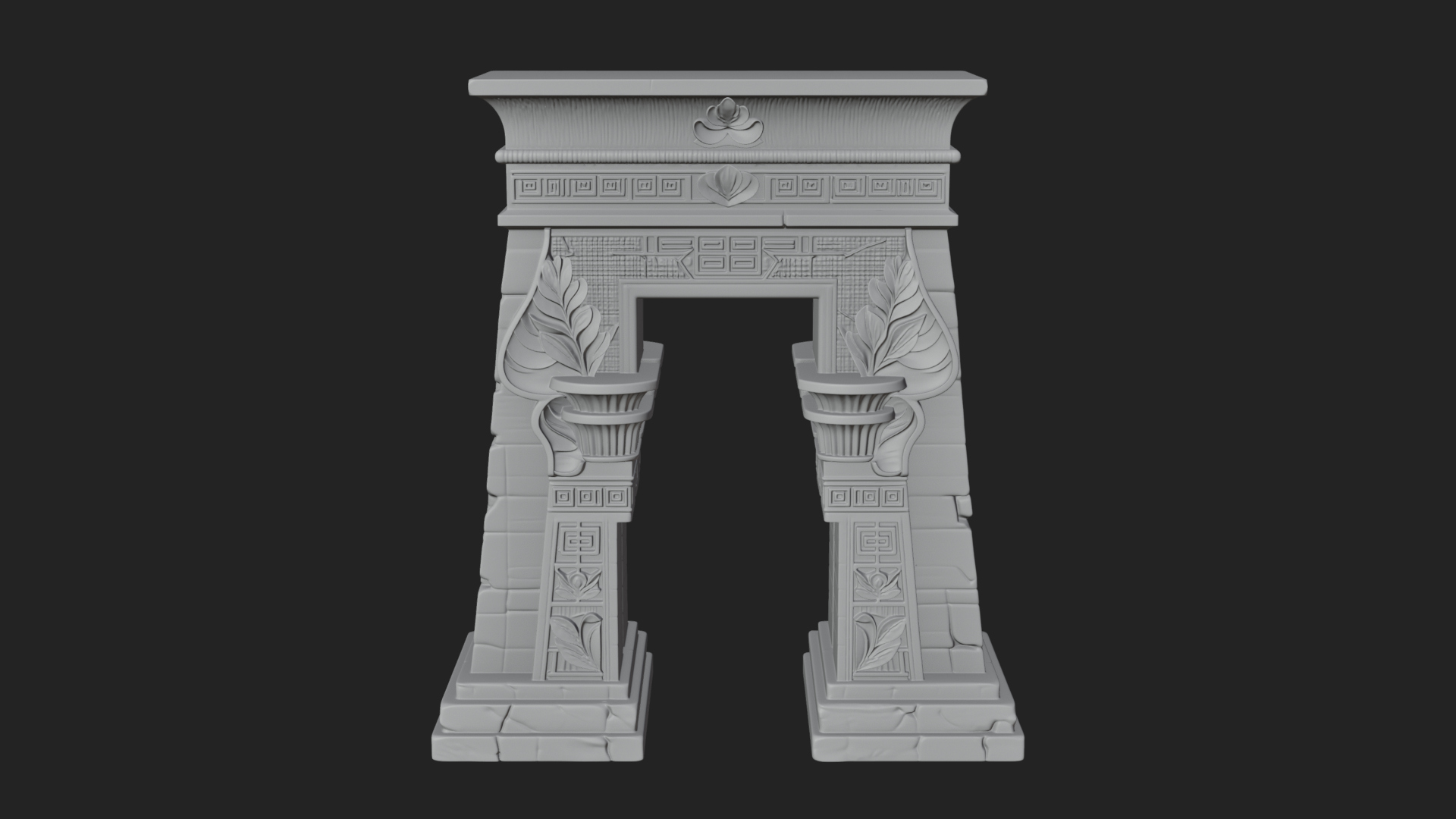 Carved Temple Doorway Arch Design 3 3D Print Model 3D Model