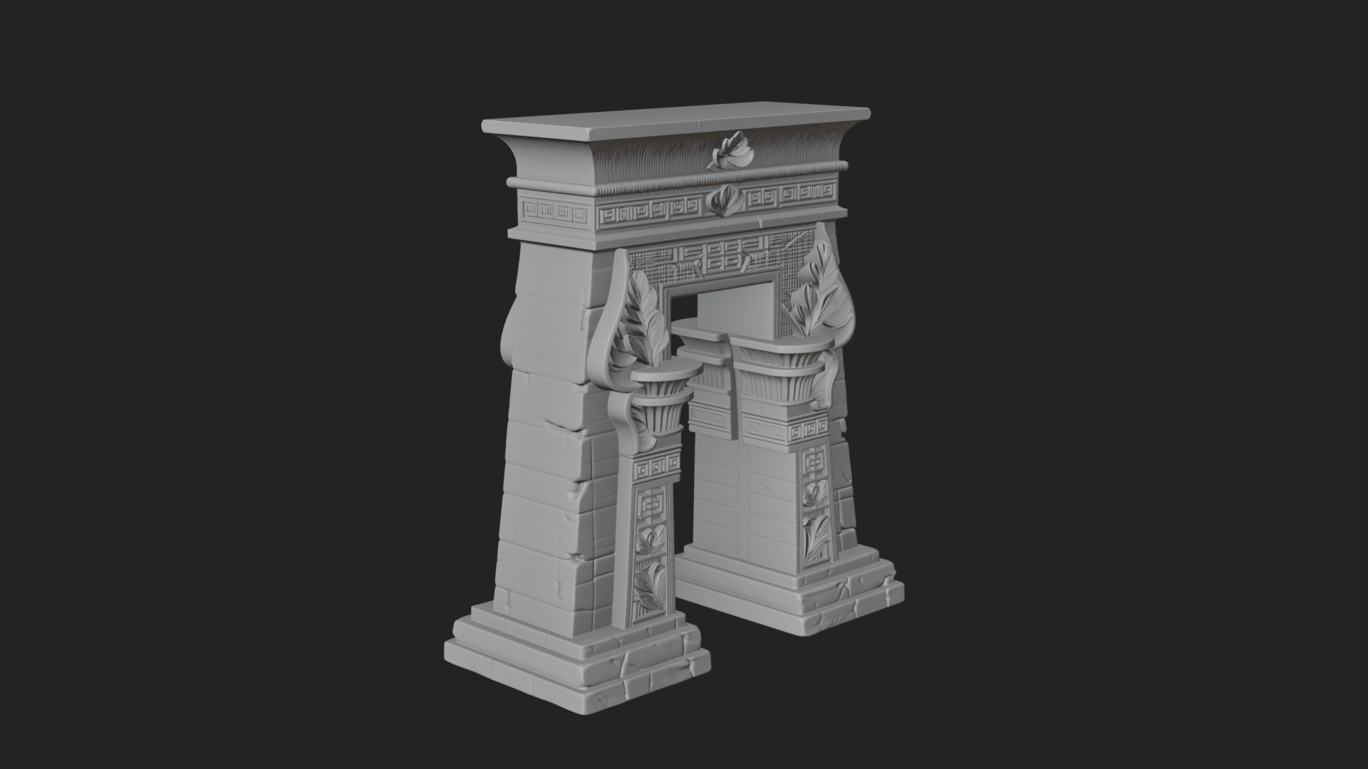Carved Temple Doorway Arch Design 3 3D Print Model 3D Model