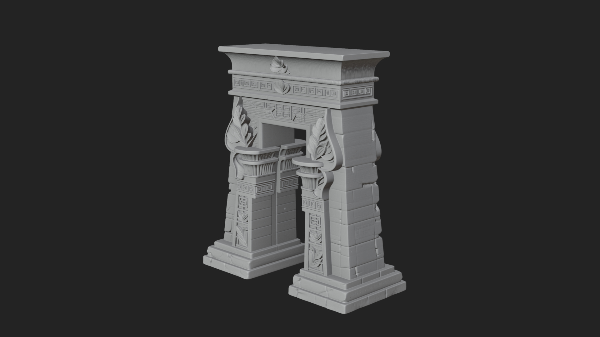 Carved Temple Doorway Arch Design 3 3D Print Model 3D Model
