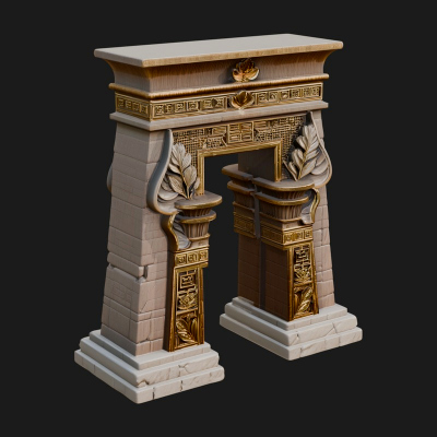 Carved Temple Doorway Arch Design 3 3D Print Model