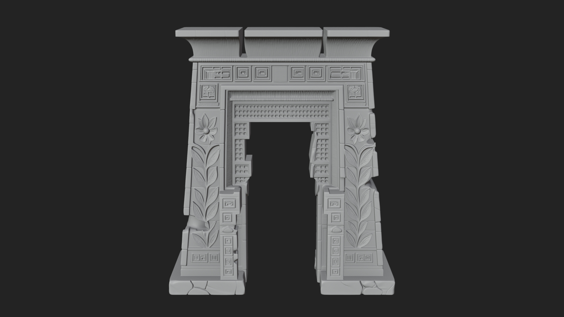 Carved Temple Doorway Arch Design 4 3D Print Model 3D Model