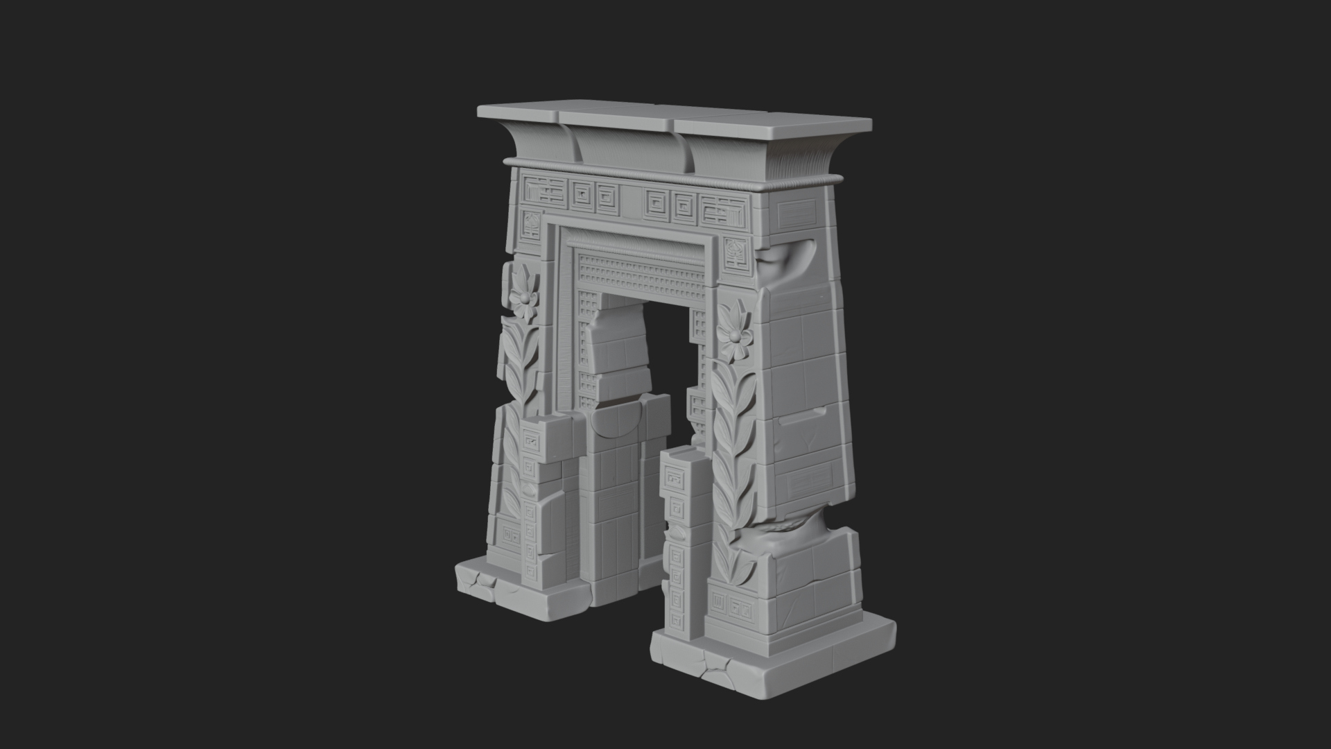 Carved Temple Doorway Arch Design 4 3D Print Model 3D Model