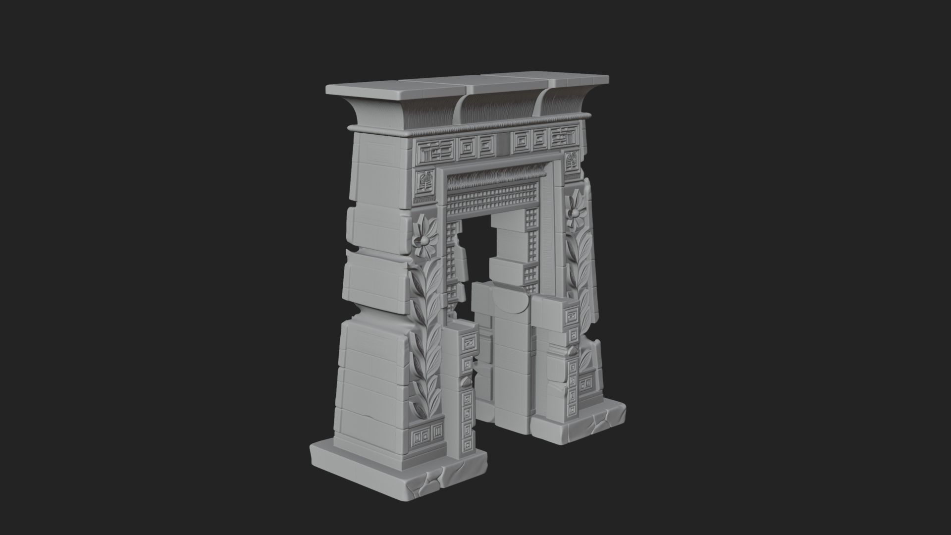Carved Temple Doorway Arch Design 4 3D Print Model 3D Model
