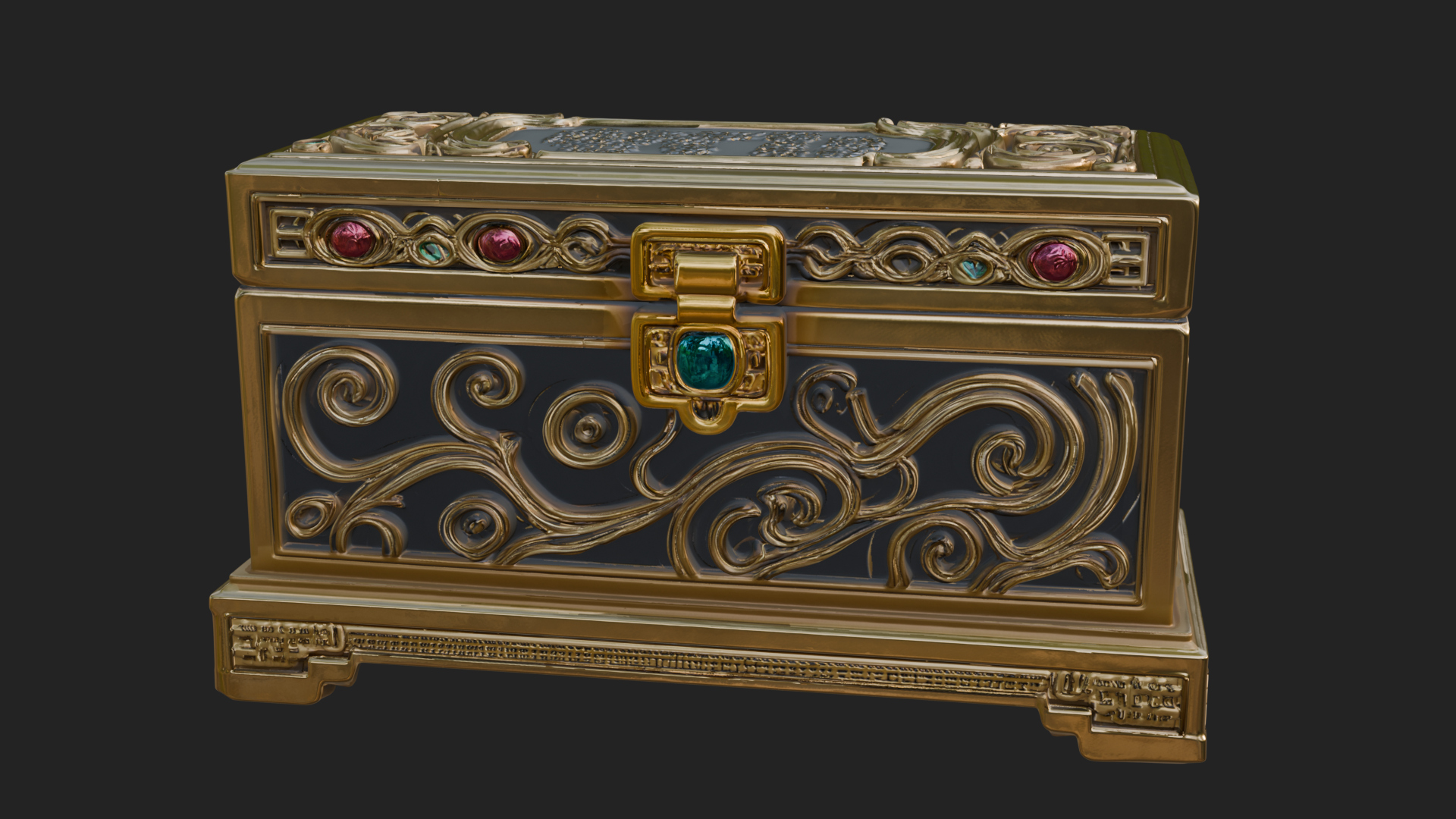 Carved Treasure Chest Model Design 10 3D Print Model 3D Model