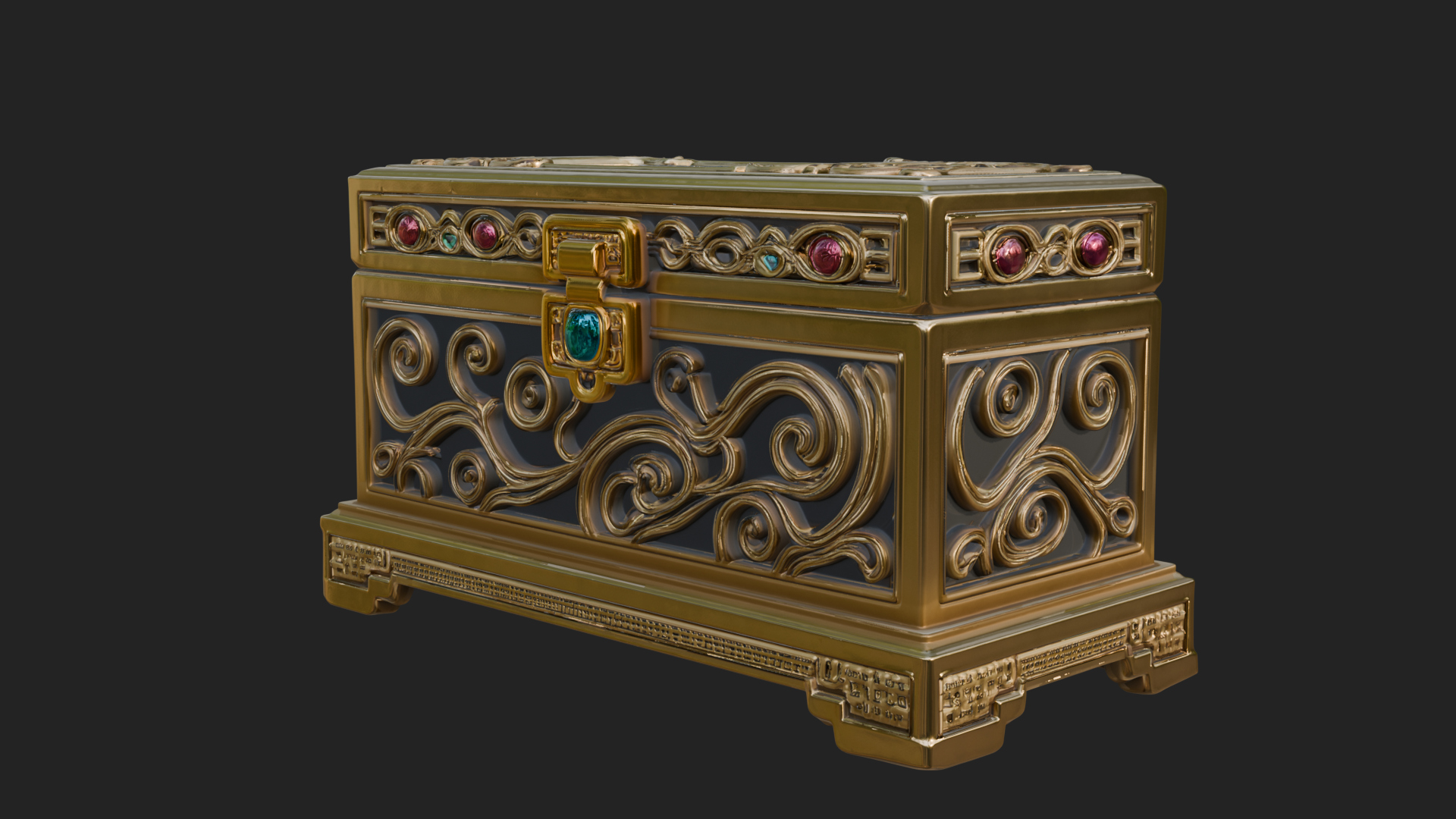 Carved Treasure Chest Model Design 10 3D Print Model 3D Model