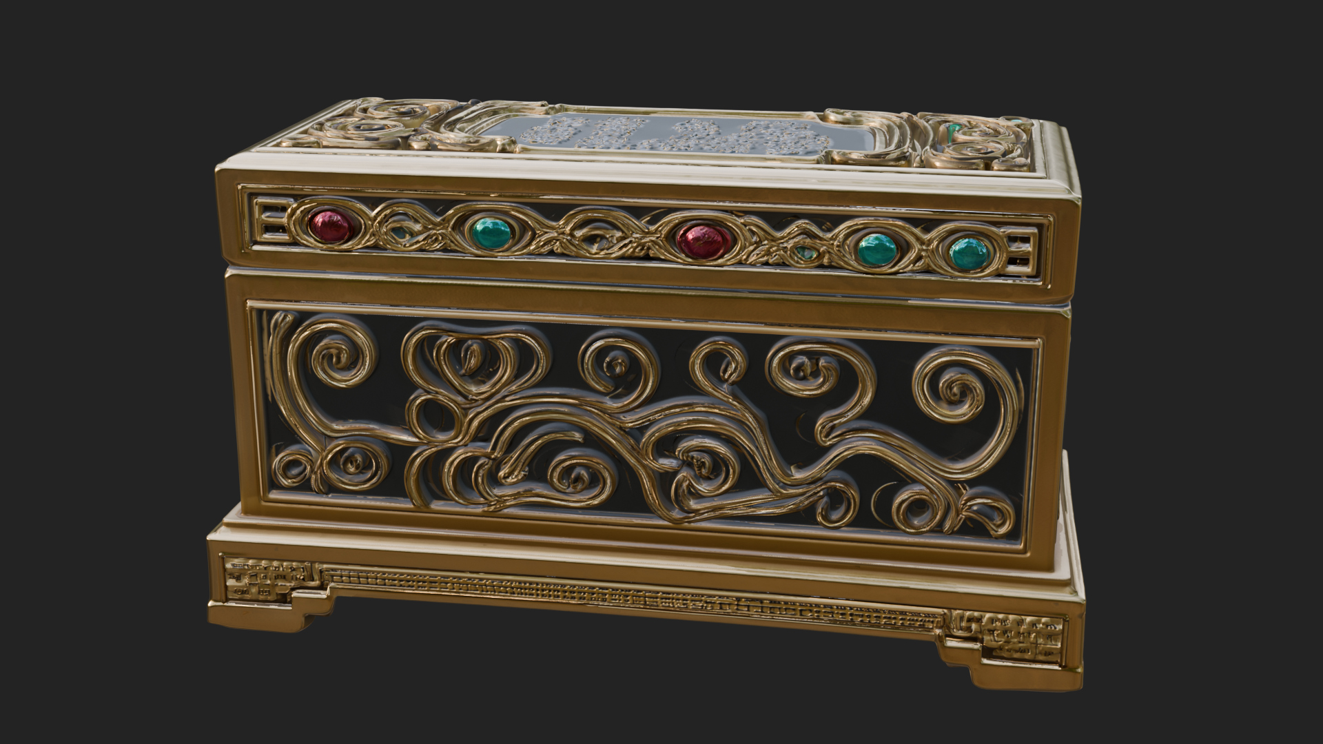 Carved Treasure Chest Model Design 10 3D Print Model 3D Model