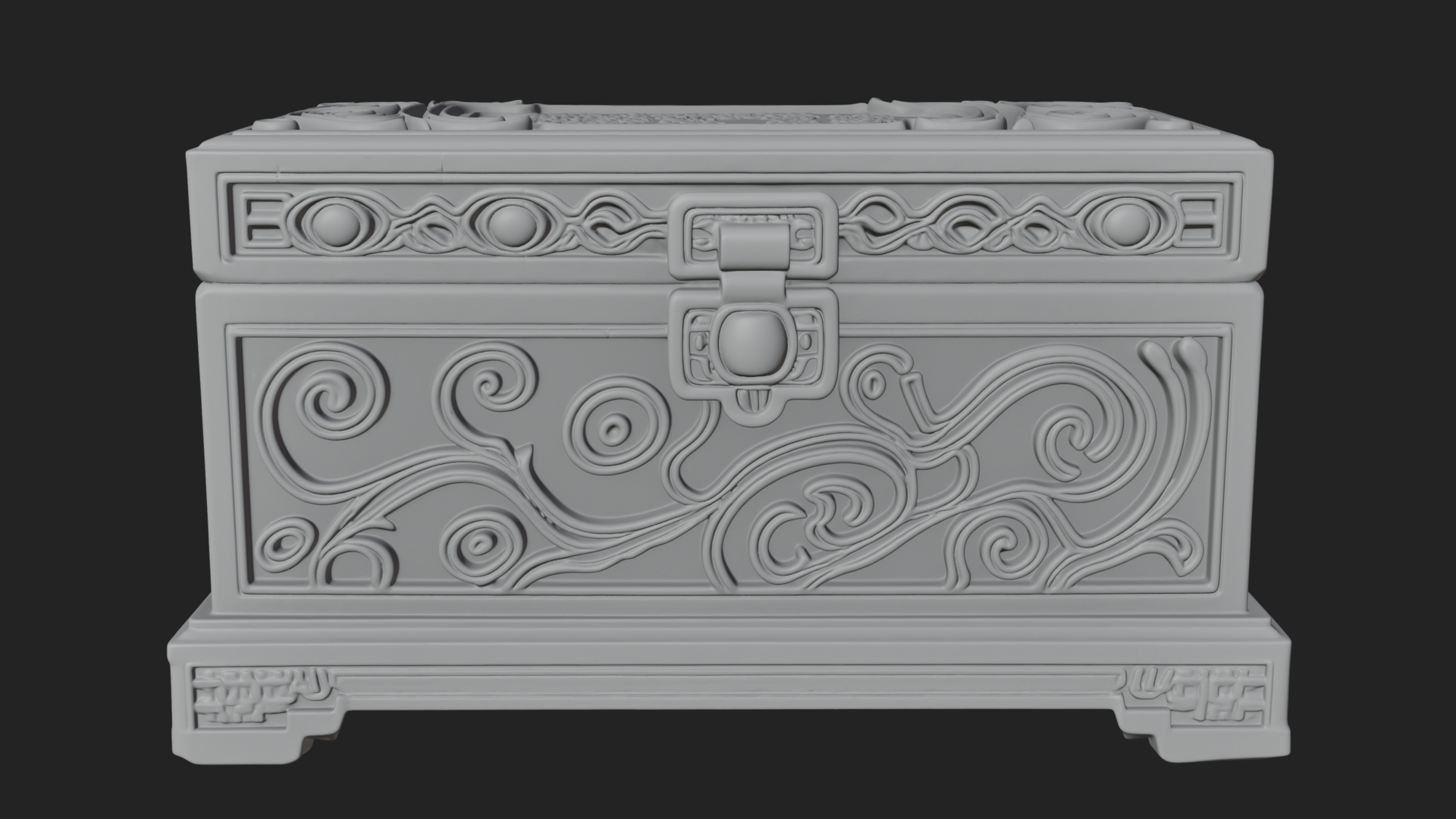 Carved Treasure Chest Model Design 10 3D Print Model 3D Model