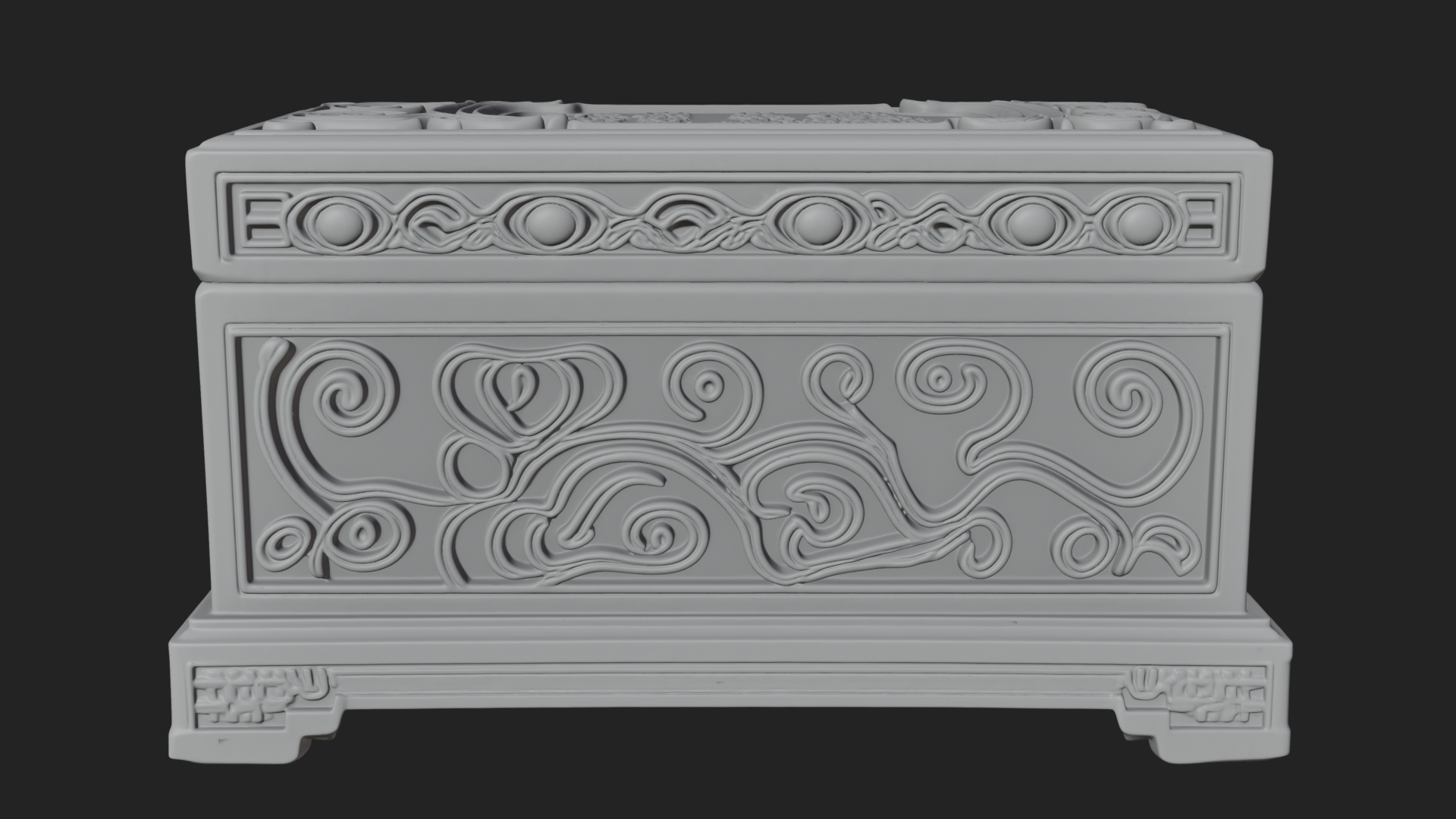Carved Treasure Chest Model Design 10 3D Print Model 3D Model