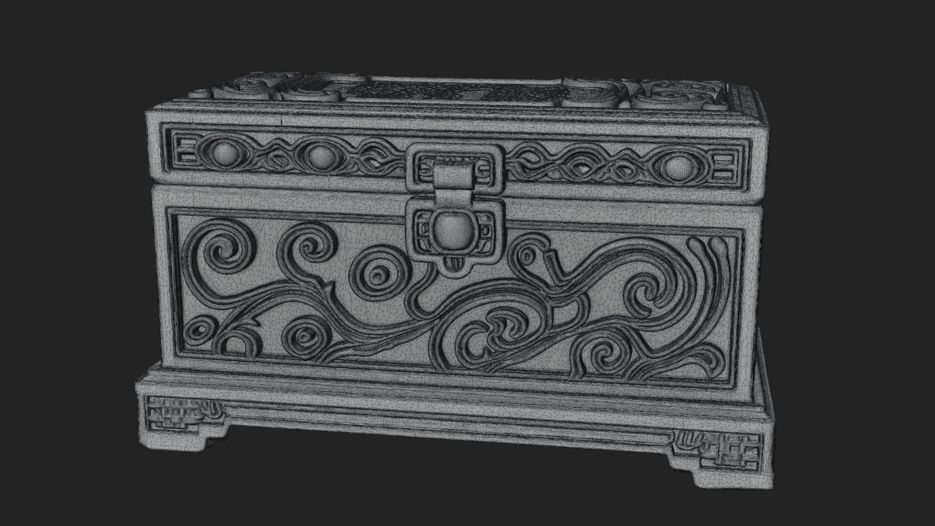 Carved Treasure Chest Model Design 10 3D Print Model 3D Model