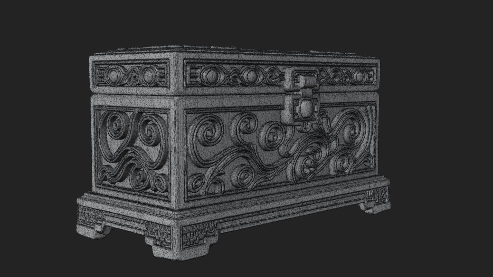 Carved Treasure Chest Model Design 10 3D Print Model 3D Model