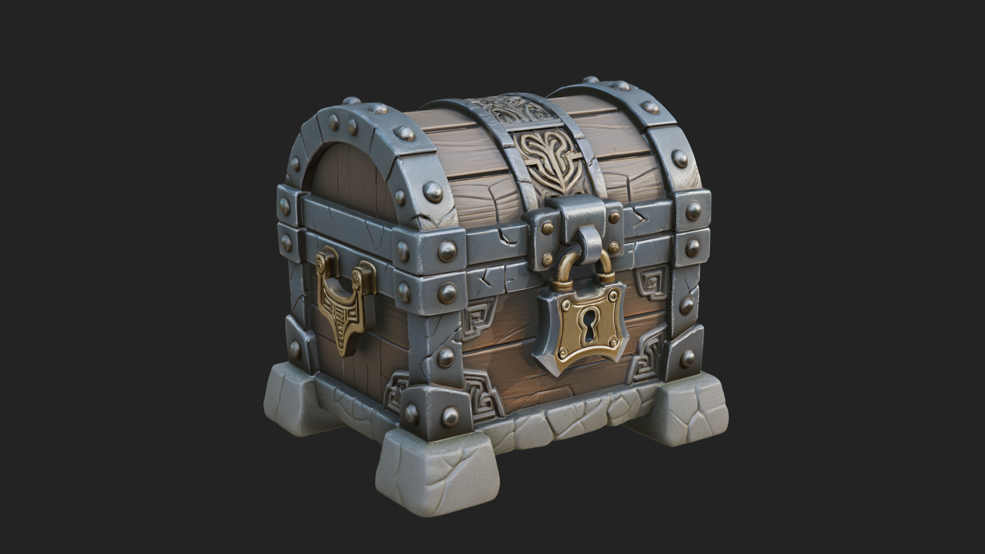 Carved Treasure Chest Model Design 11 3D Print Model 3D Model