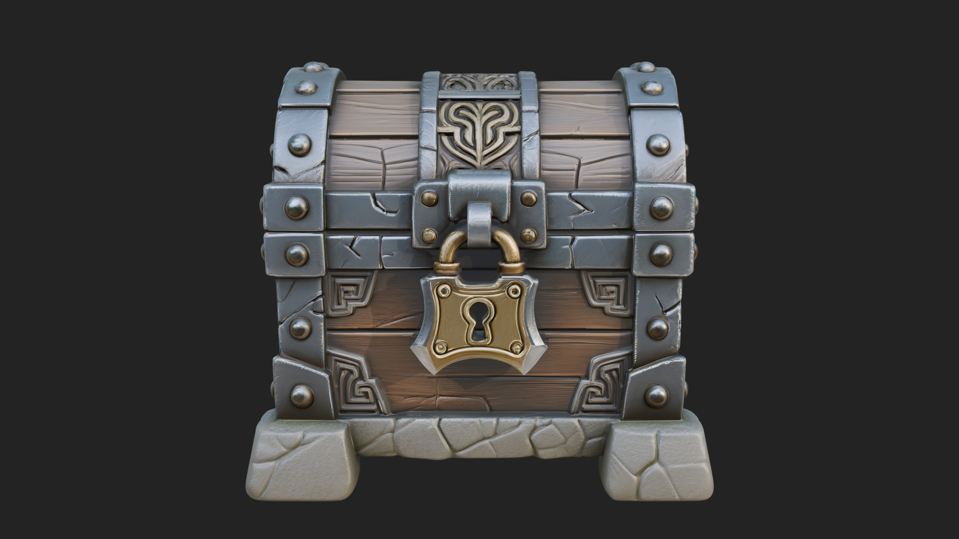Carved Treasure Chest Model Design 11 3D Print Model 3D Model