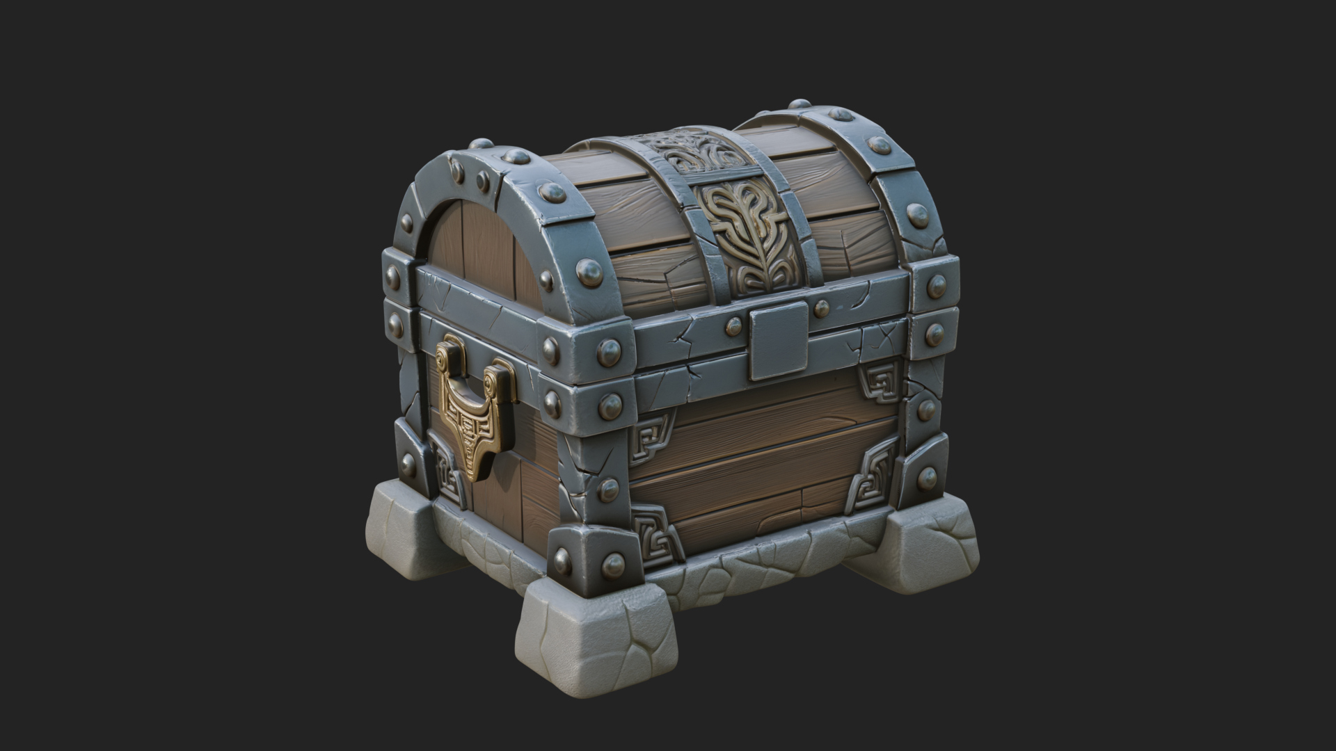 Carved Treasure Chest Model Design 11 3D Print Model 3D Model