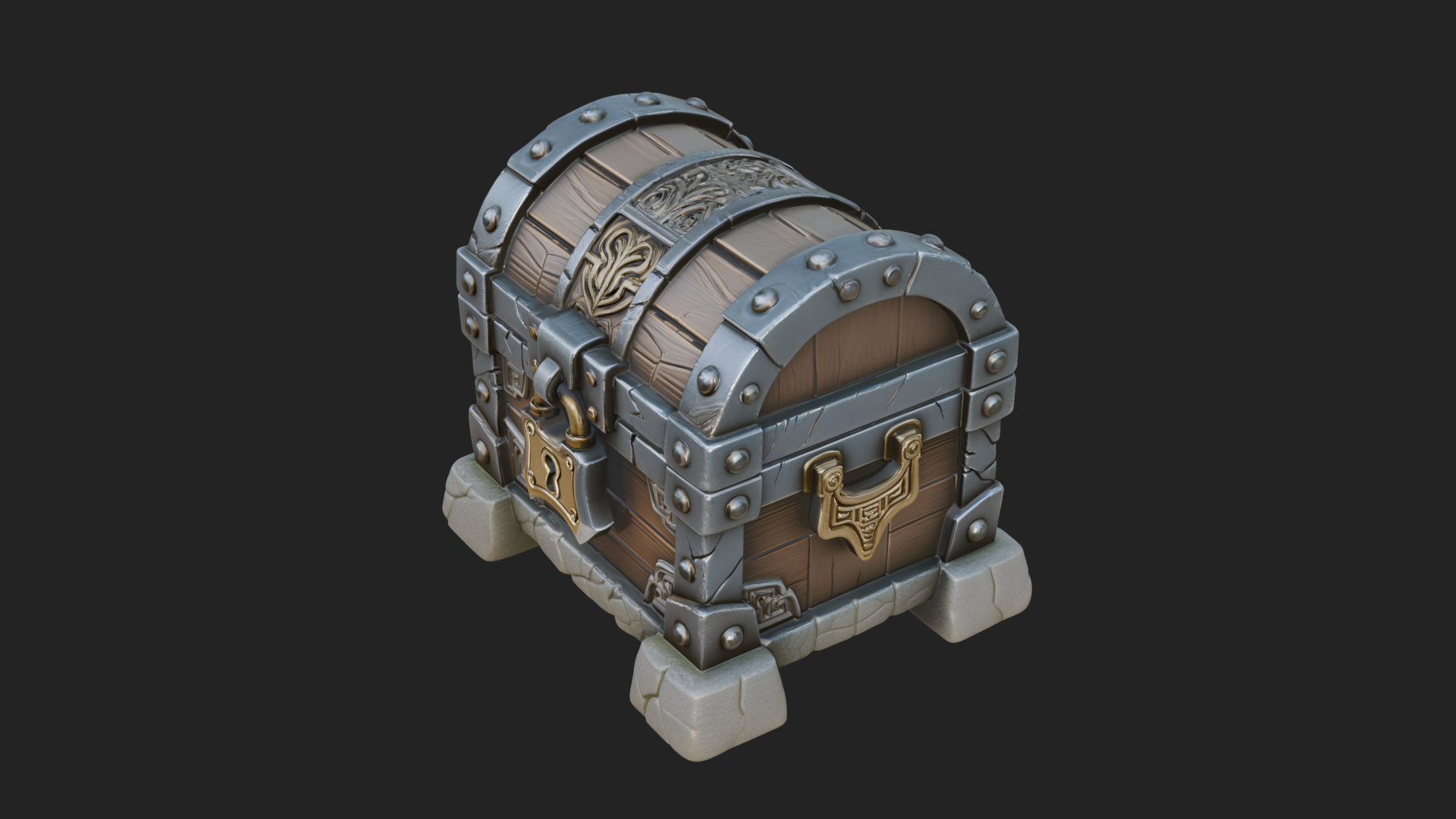 Carved Treasure Chest Model Design 11 3D Print Model 3D Model