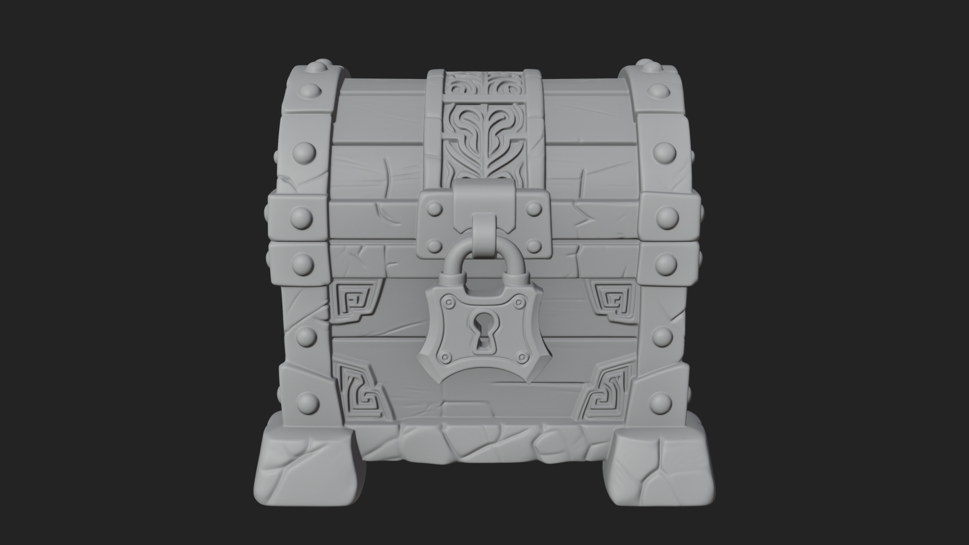 Carved Treasure Chest Model Design 11 3D Print Model 3D Model