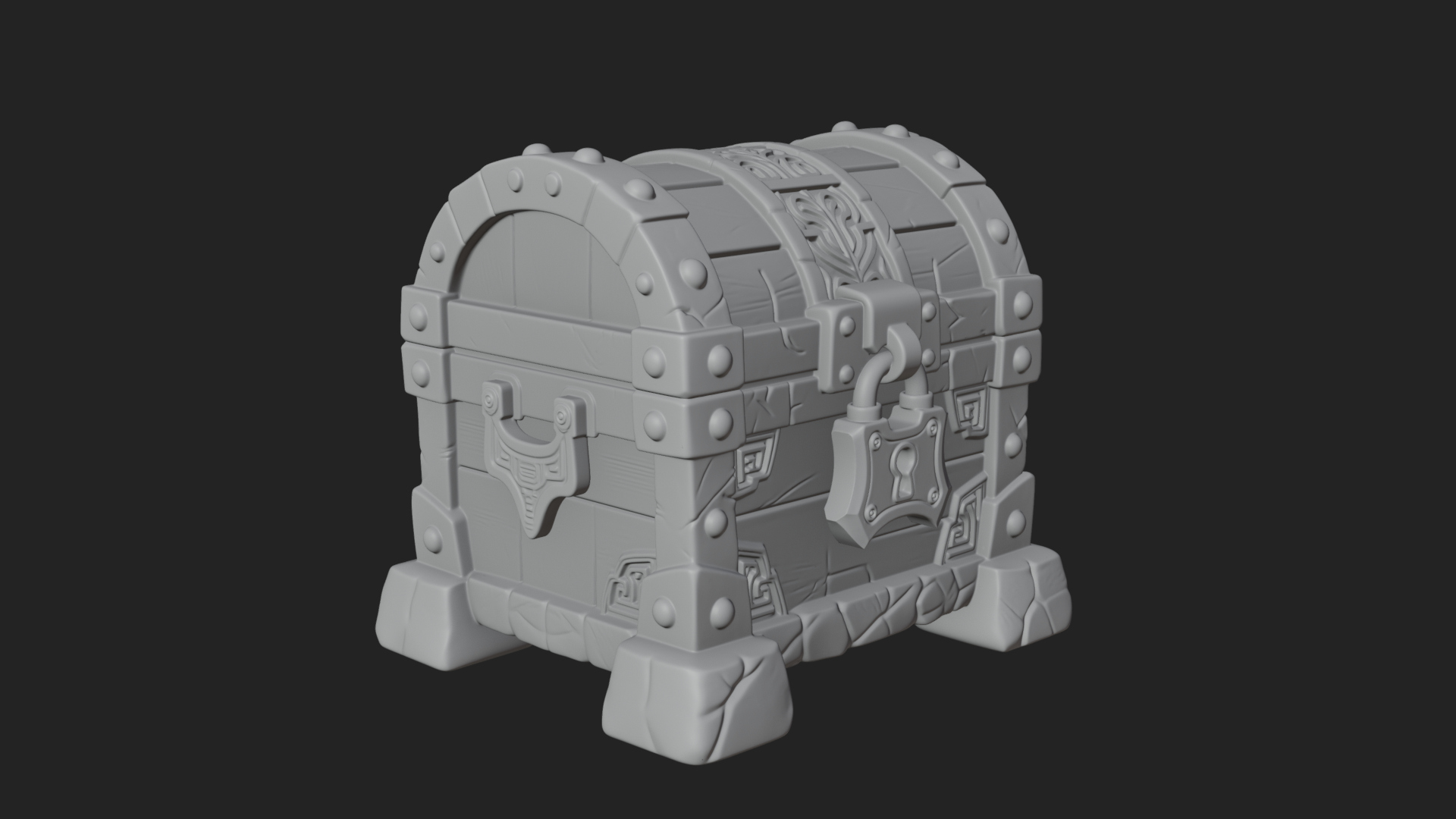 Carved Treasure Chest Model Design 11 3D Print Model 3D Model