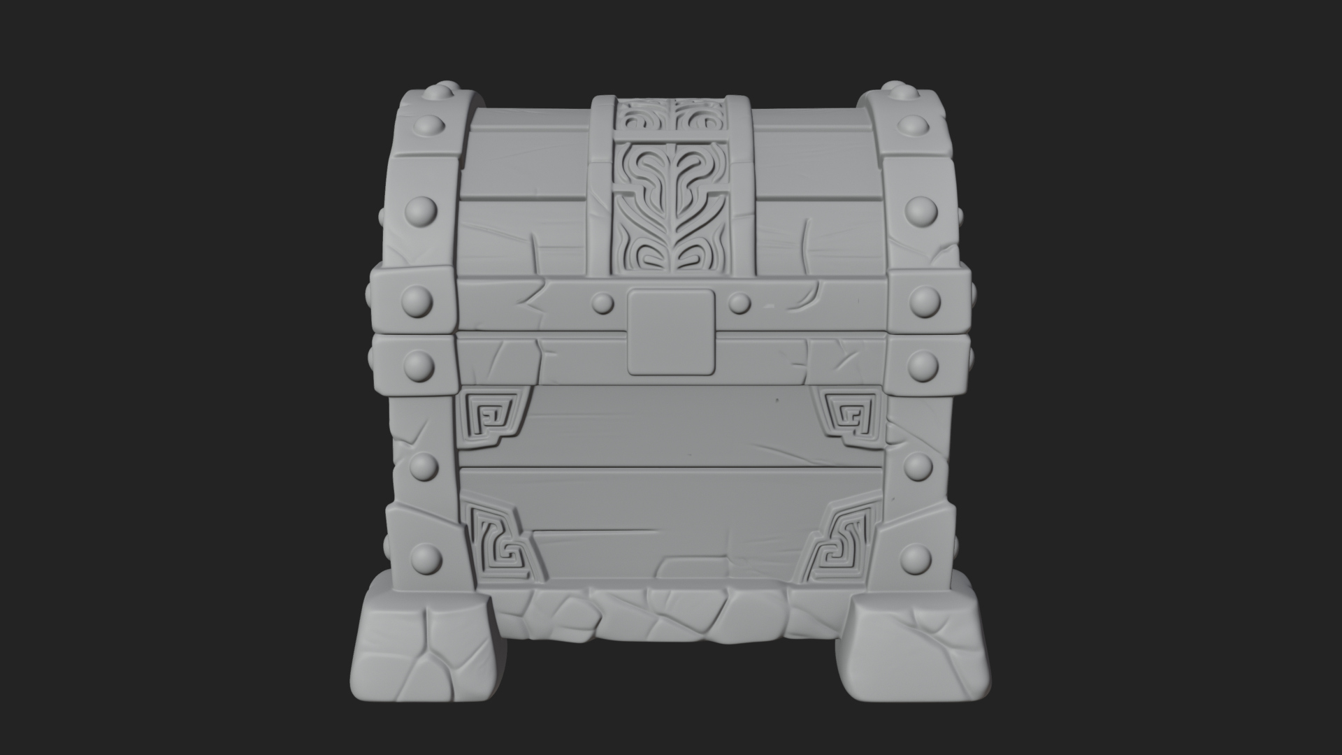 Carved Treasure Chest Model Design 11 3D Print Model 3D Model