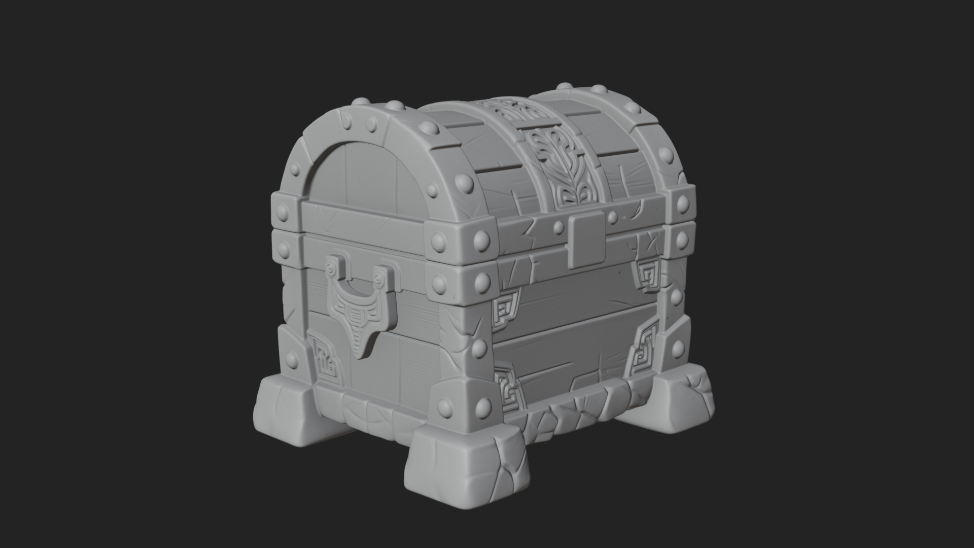 Carved Treasure Chest Model Design 11 3D Print Model 3D Model