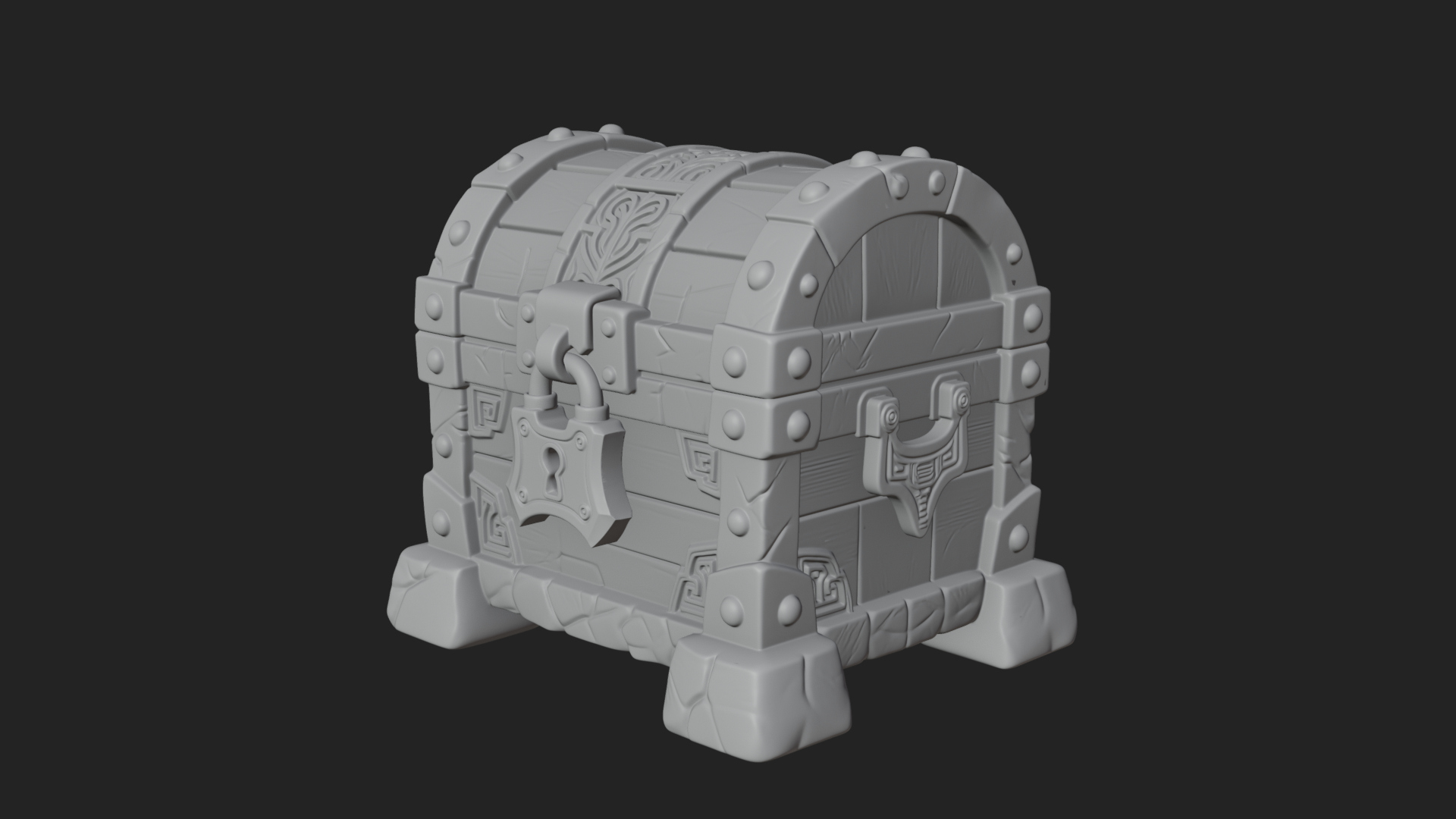 Carved Treasure Chest Model Design 11 3D Print Model 3D Model