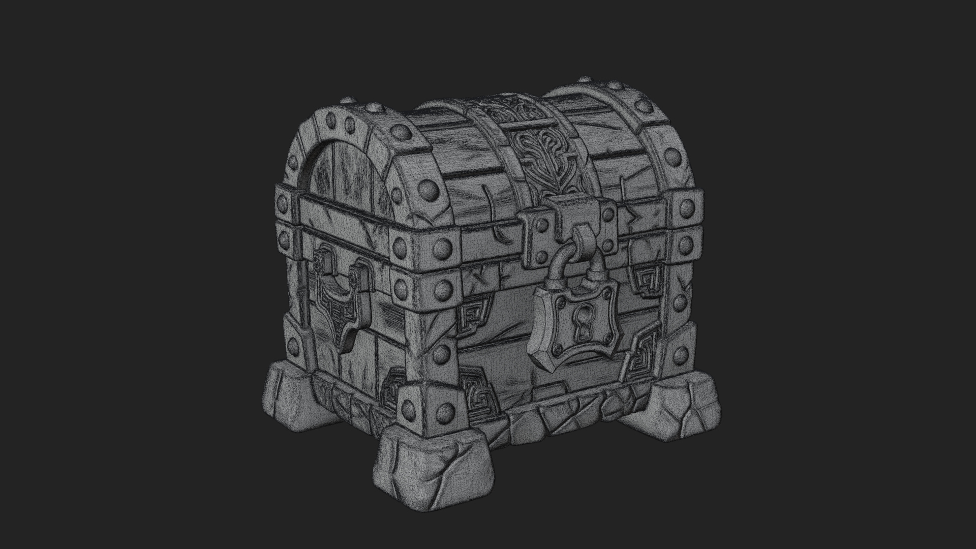 Carved Treasure Chest Model Design 11 3D Print Model 3D Model