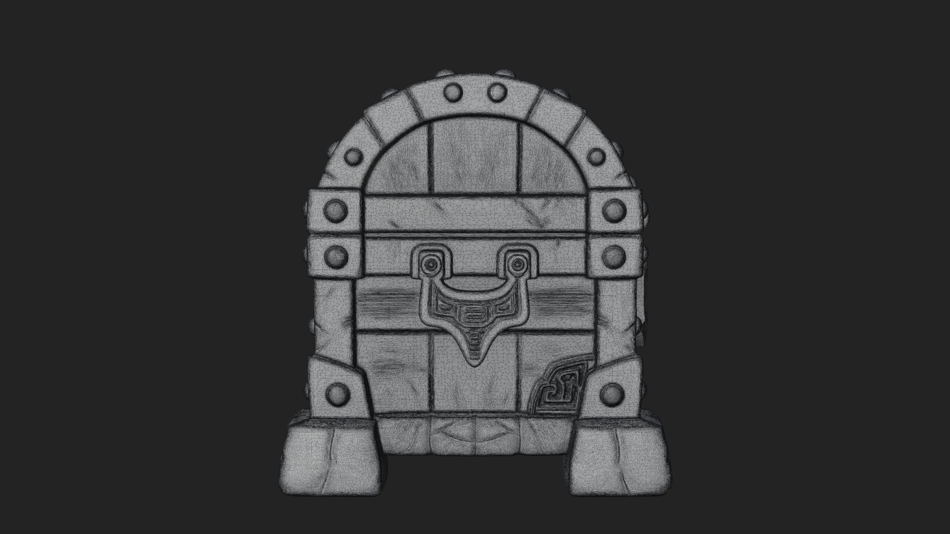 Carved Treasure Chest Model Design 11 3D Print Model 3D Model