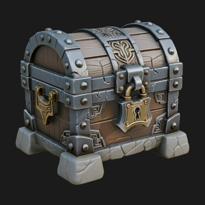 Carved Treasure Chest Model Design 11 3D Print Model