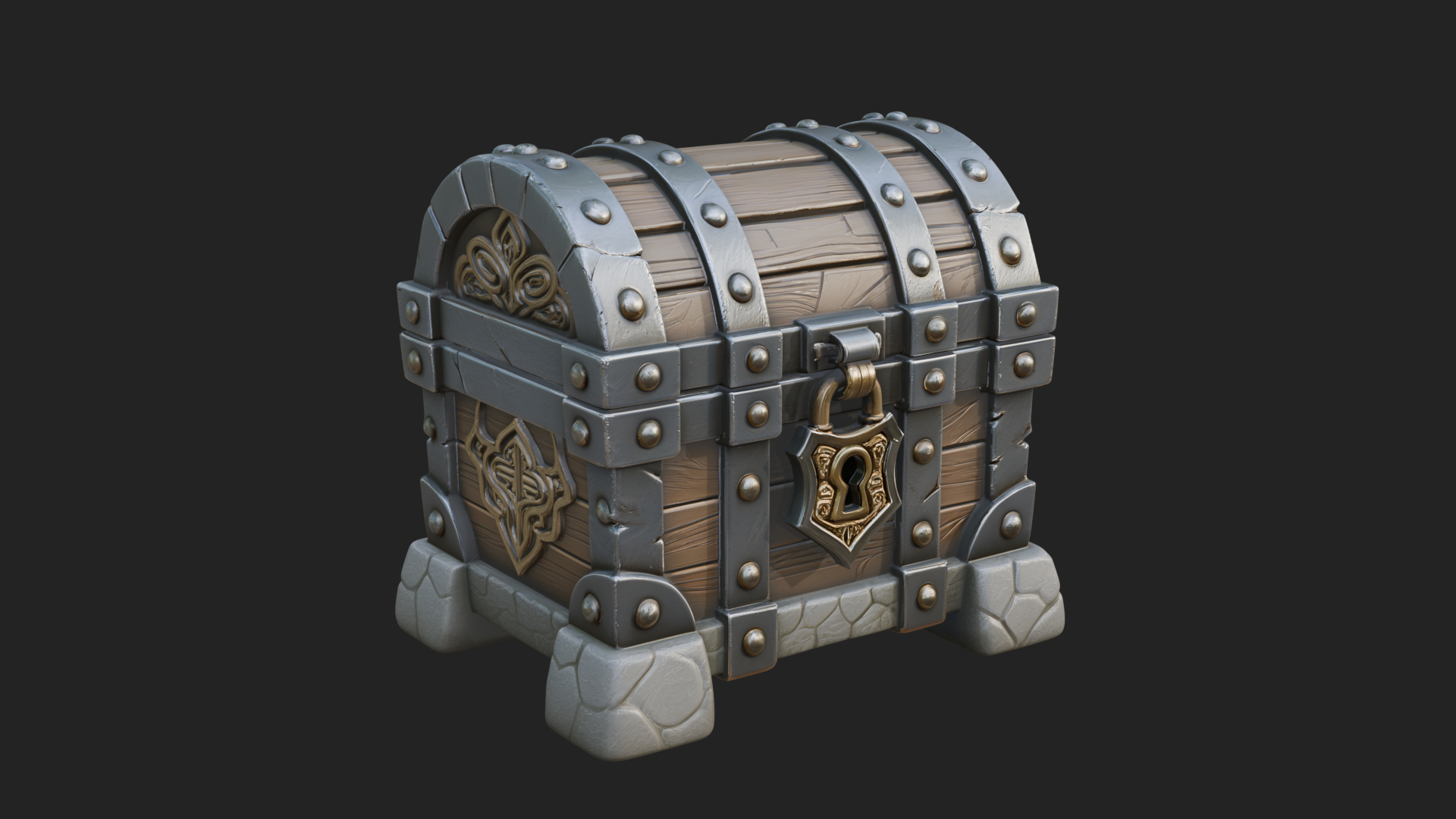 Carved Treasure Chest Model Design 12 3D Print Model 3D Model