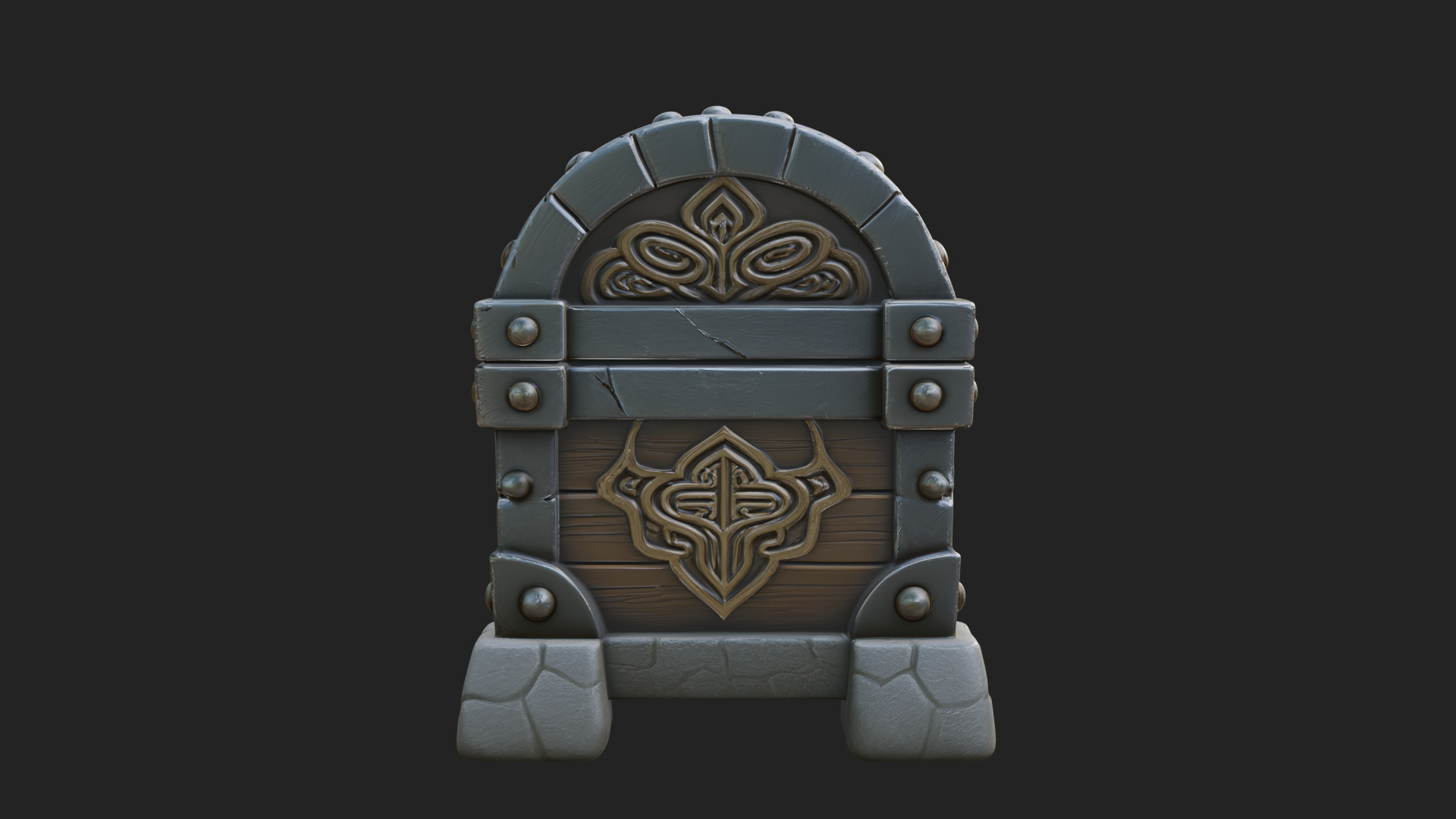 Carved Treasure Chest Model Design 12 3D Print Model 3D Model