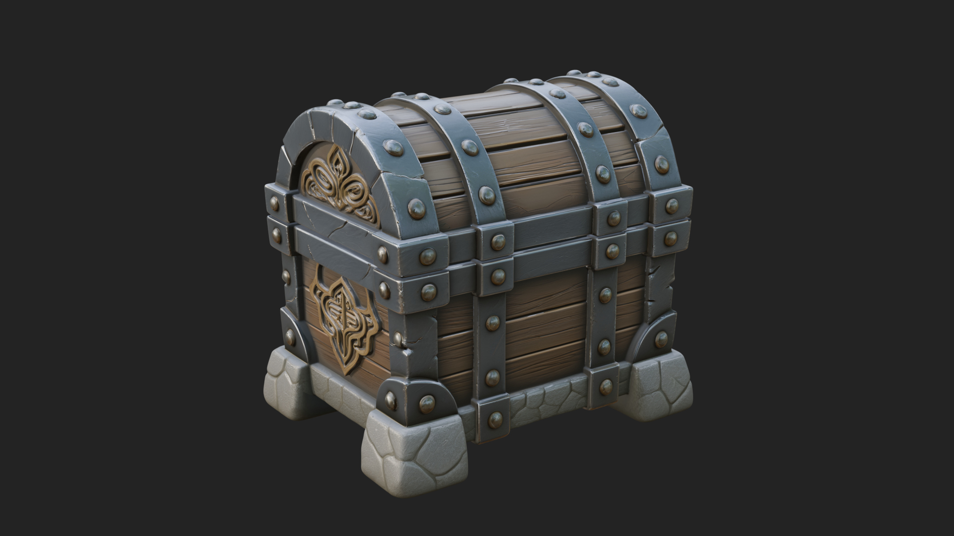 Carved Treasure Chest Model Design 12 3D Print Model 3D Model