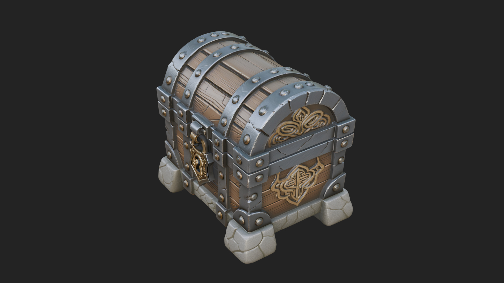 Carved Treasure Chest Model Design 12 3D Print Model 3D Model