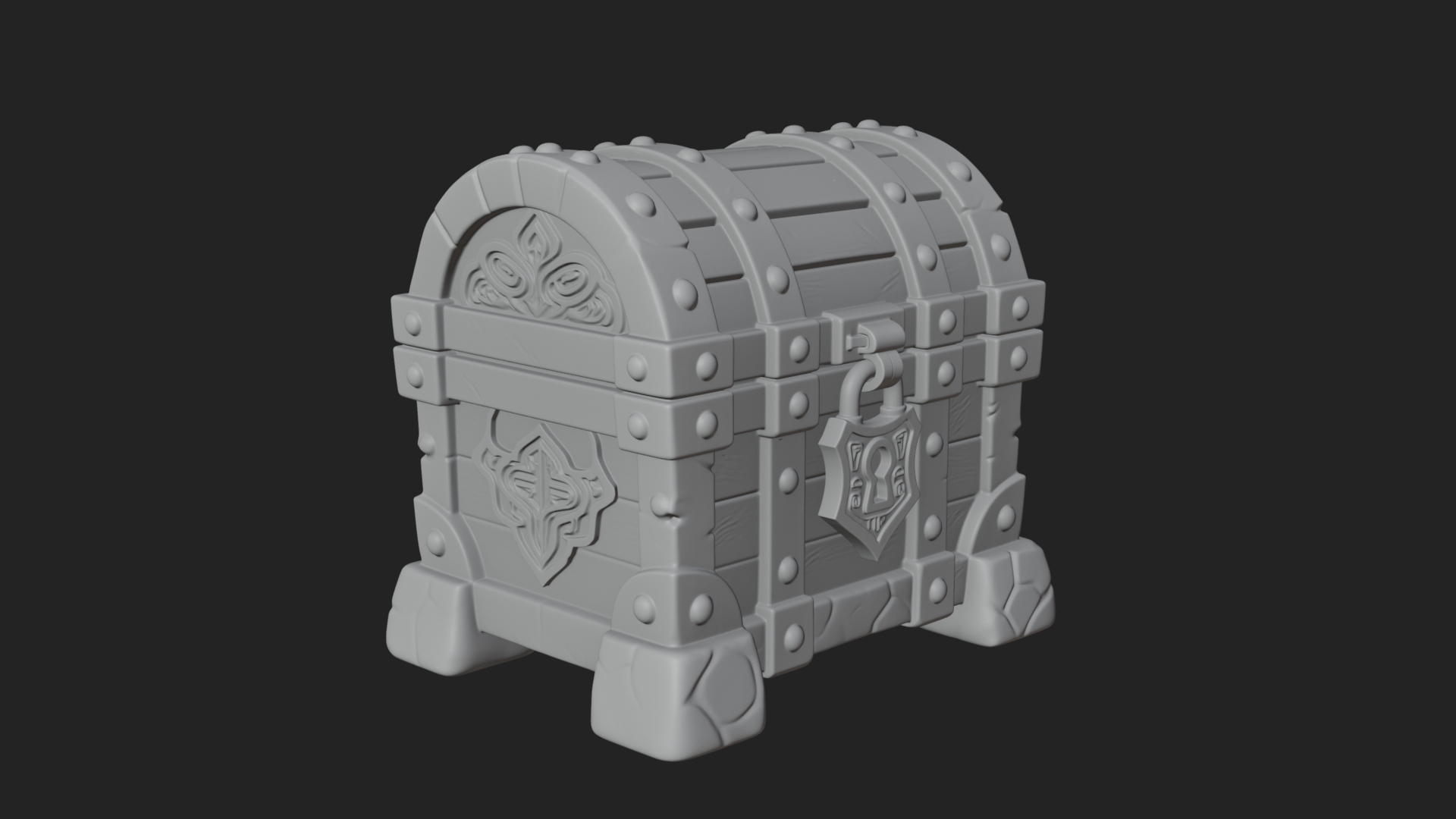 Carved Treasure Chest Model Design 12 3D Print Model 3D Model