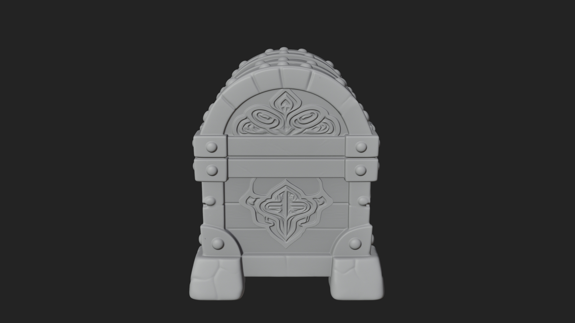 Carved Treasure Chest Model Design 12 3D Print Model 3D Model