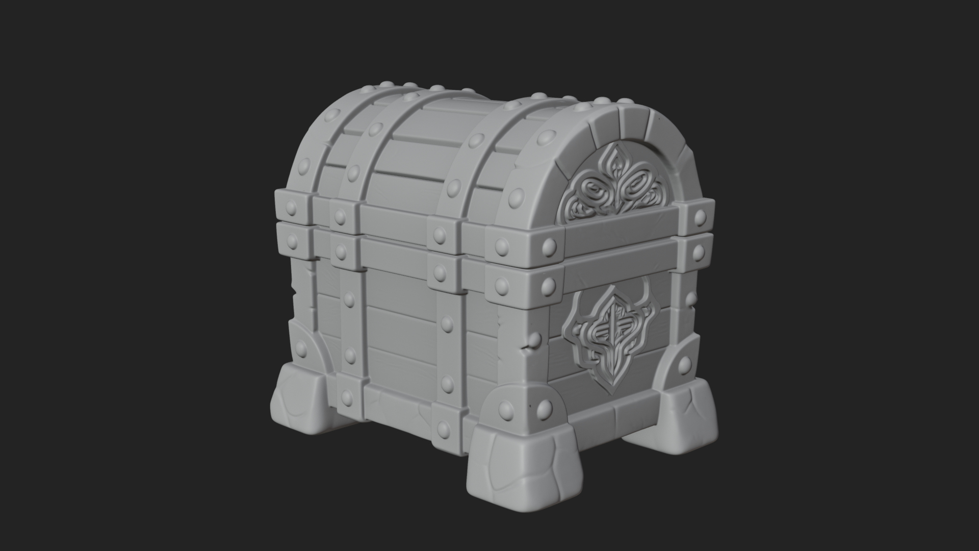 Carved Treasure Chest Model Design 12 3D Print Model 3D Model