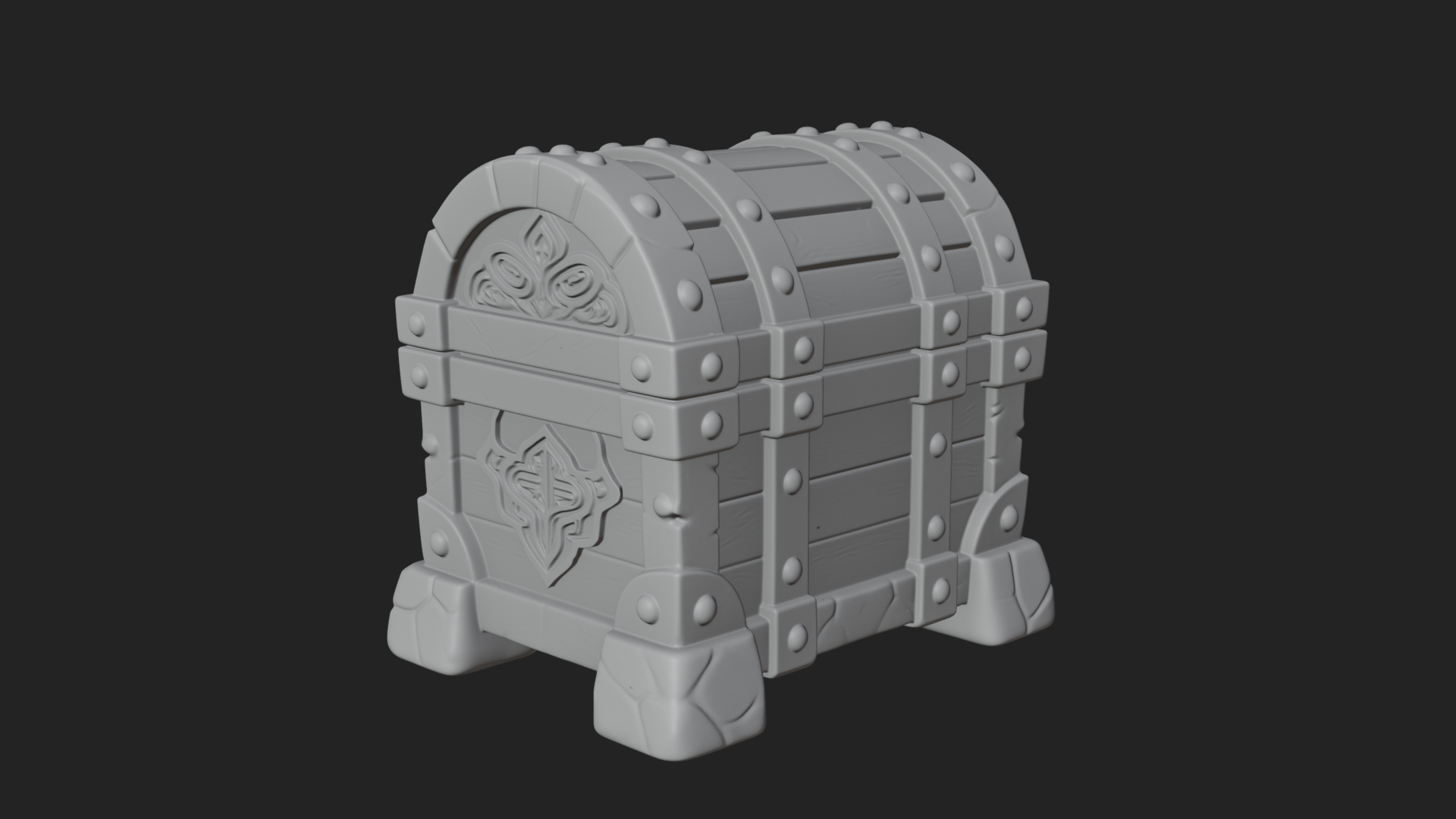 Carved Treasure Chest Model Design 12 3D Print Model 3D Model