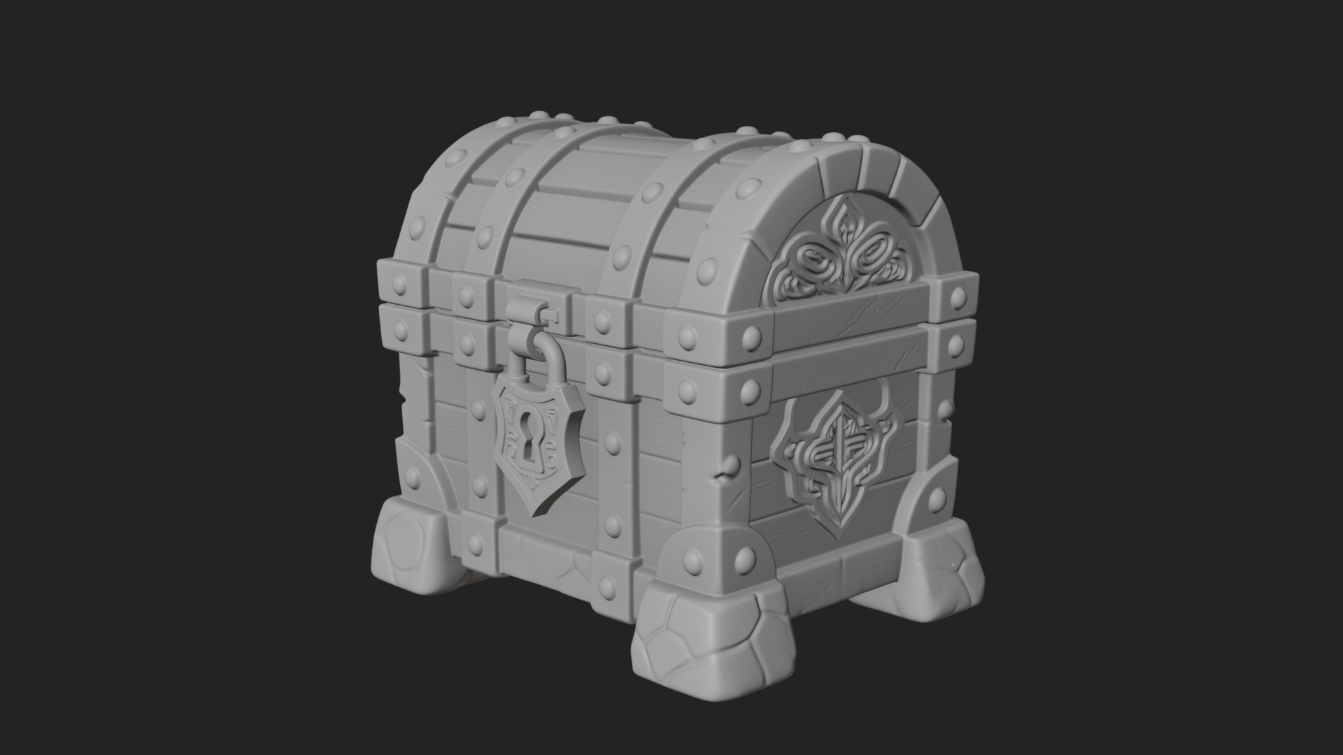Carved Treasure Chest Model Design 12 3D Print Model 3D Model