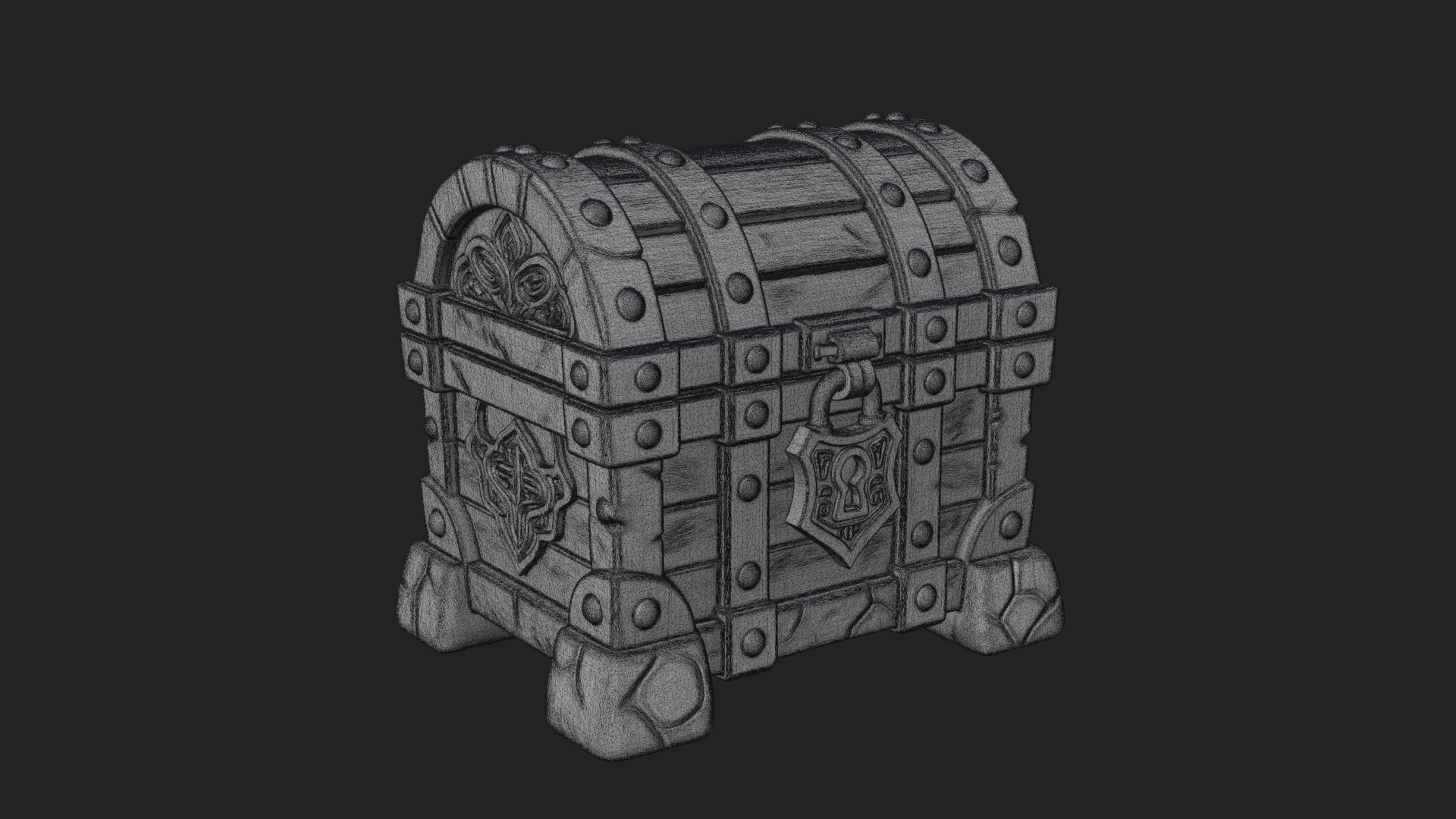 Carved Treasure Chest Model Design 12 3D Print Model 3D Model
