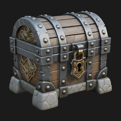 Carved Treasure Chest Model Design 12 3D Print Model