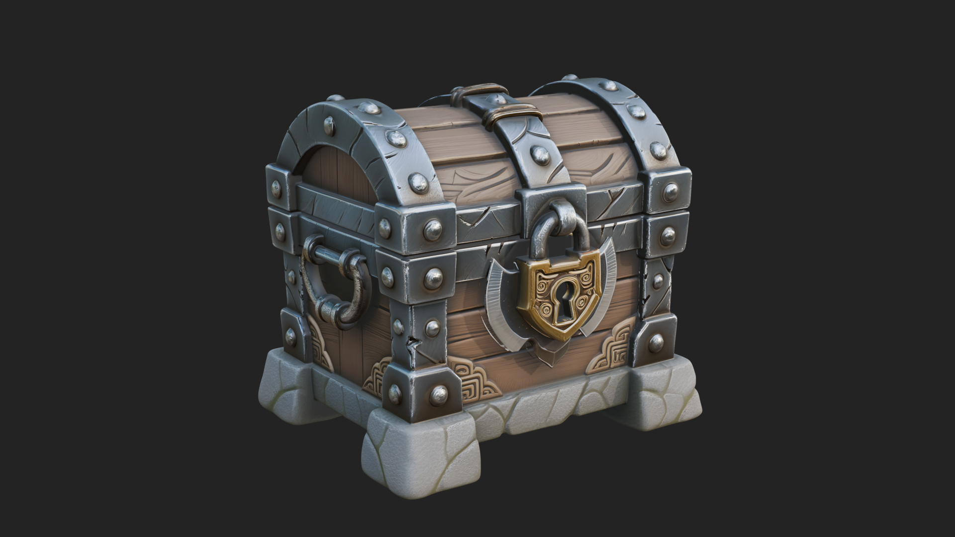 Carved Treasure Chest Model Design 13 3D Print Model 3D Model