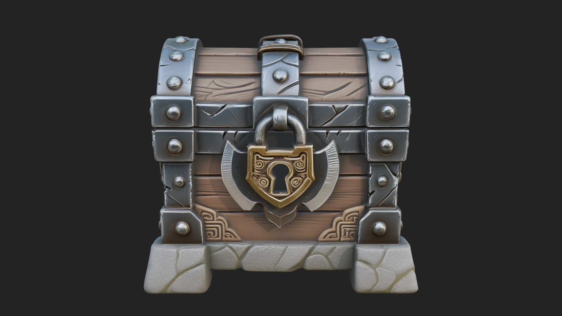 Carved Treasure Chest Model Design 13 3D Print Model 3D Model