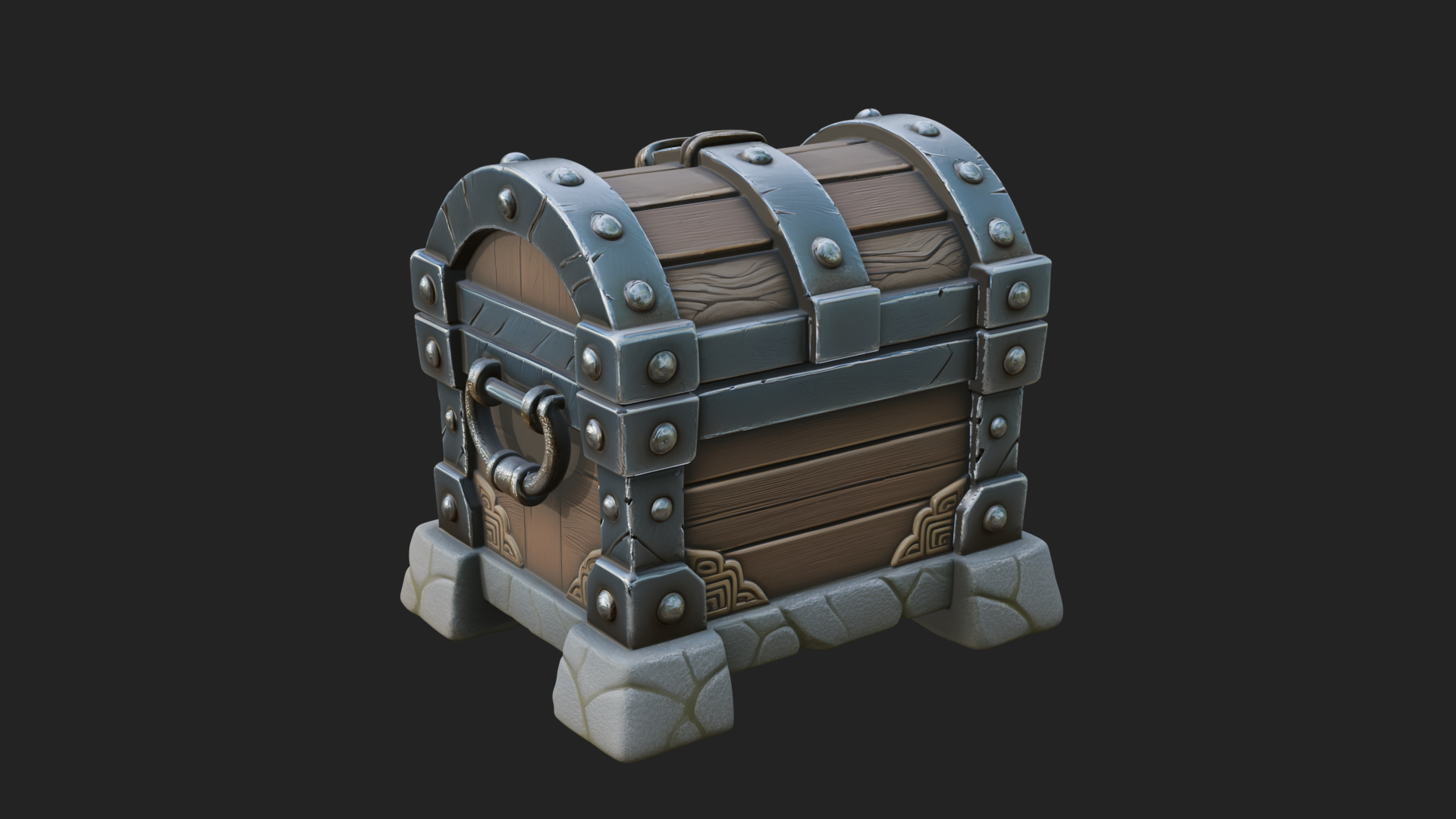 Carved Treasure Chest Model Design 13 3D Print Model 3D Model