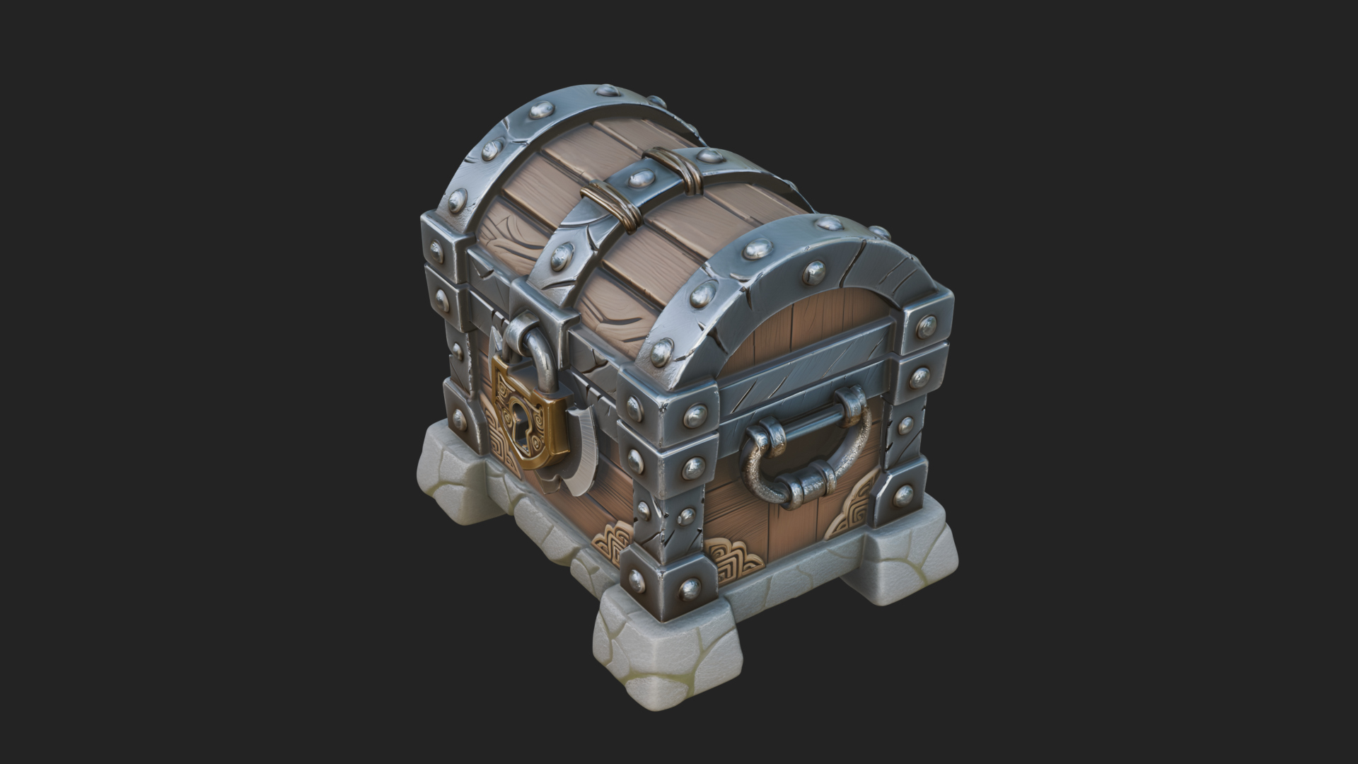 Carved Treasure Chest Model Design 13 3D Print Model 3D Model