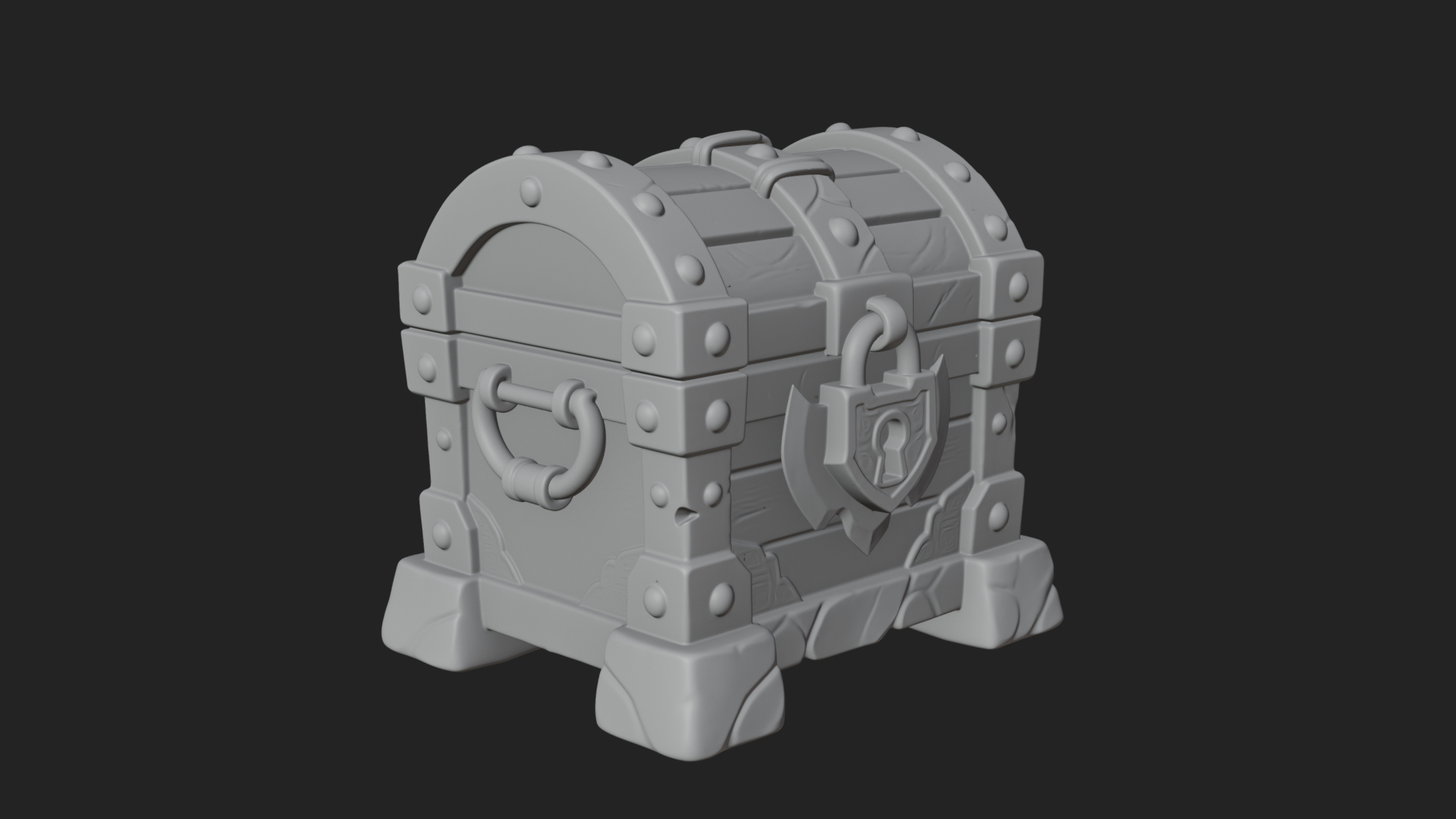 Carved Treasure Chest Model Design 13 3D Print Model 3D Model