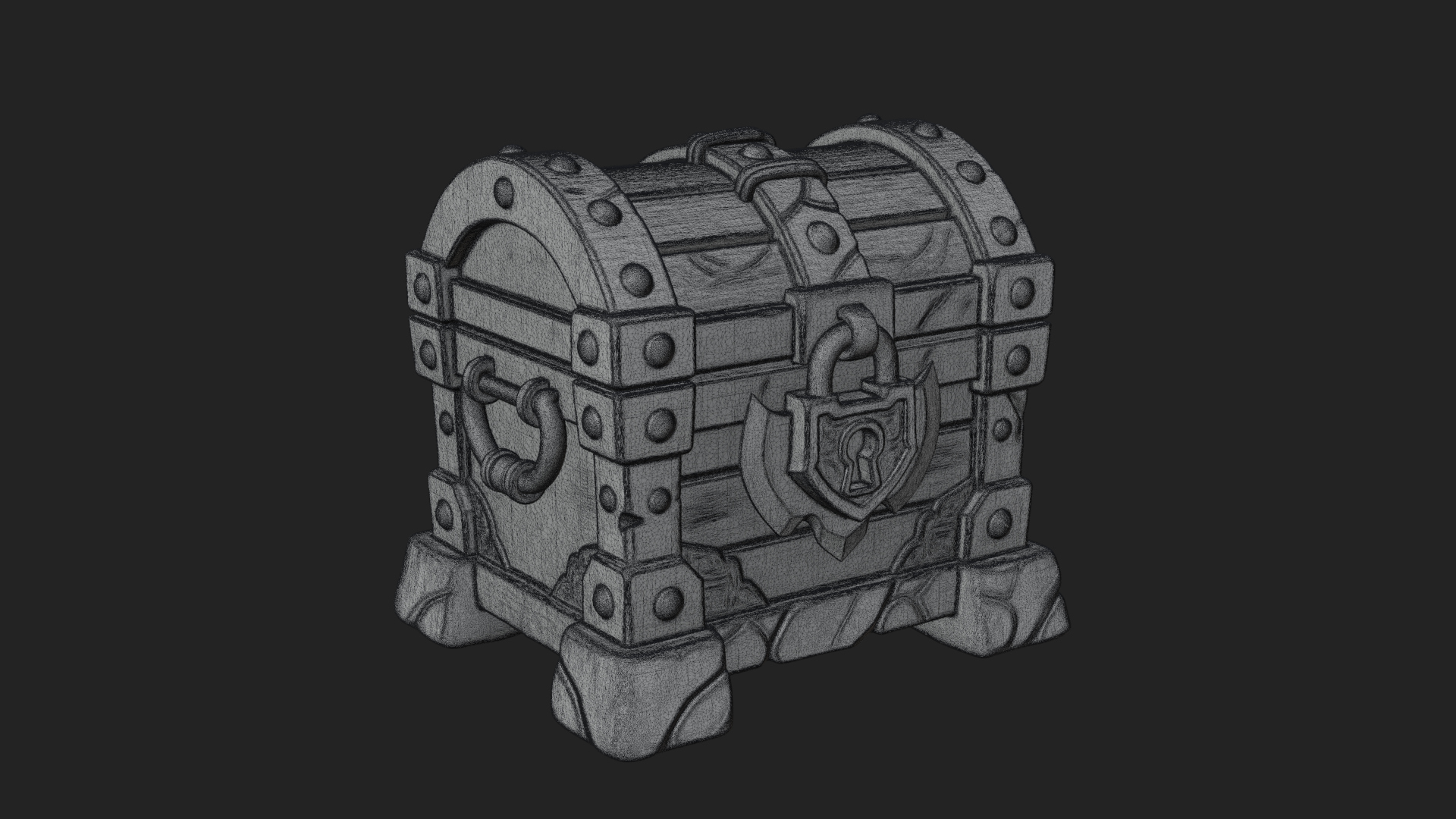 Carved Treasure Chest Model Design 13 3D Print Model 3D Model