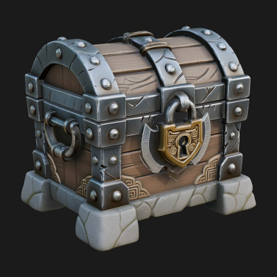 Carved Treasure Chest Model Design 13 3D Print Model