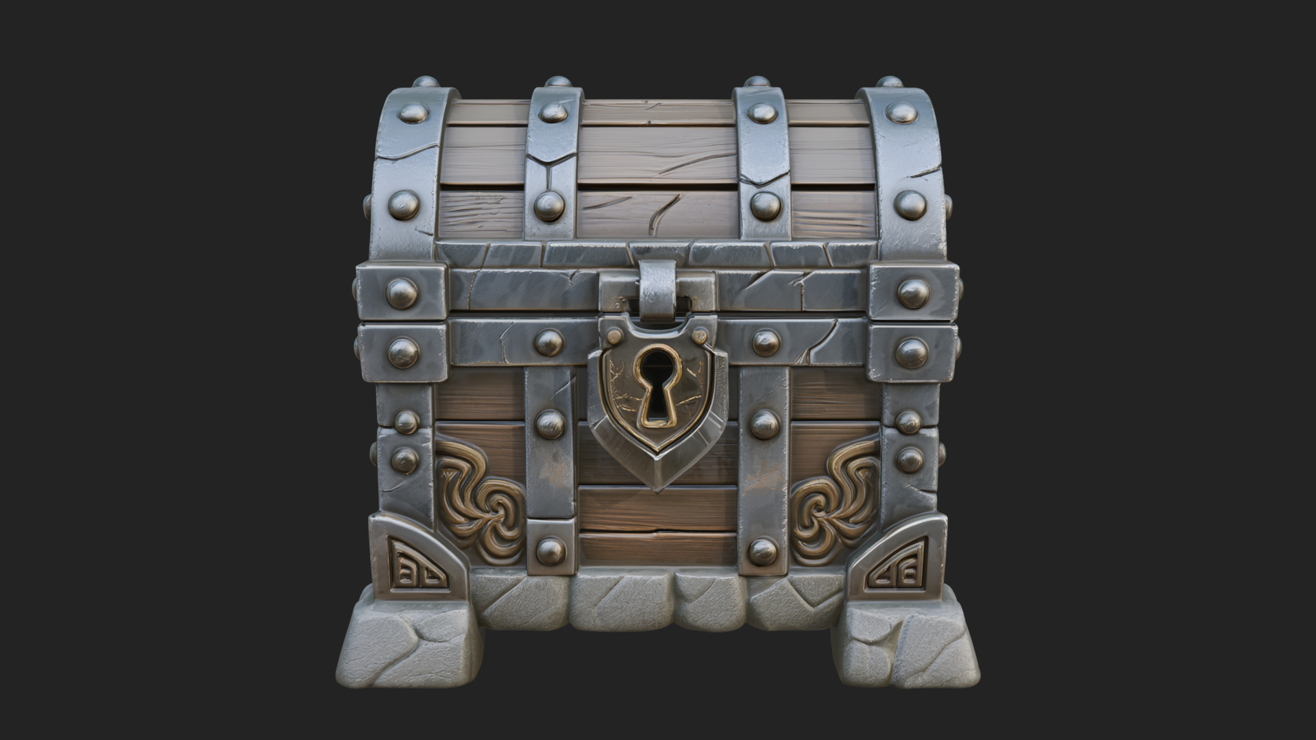 Carved Treasure Chest Model Design 14 3D Print Model 3D Model