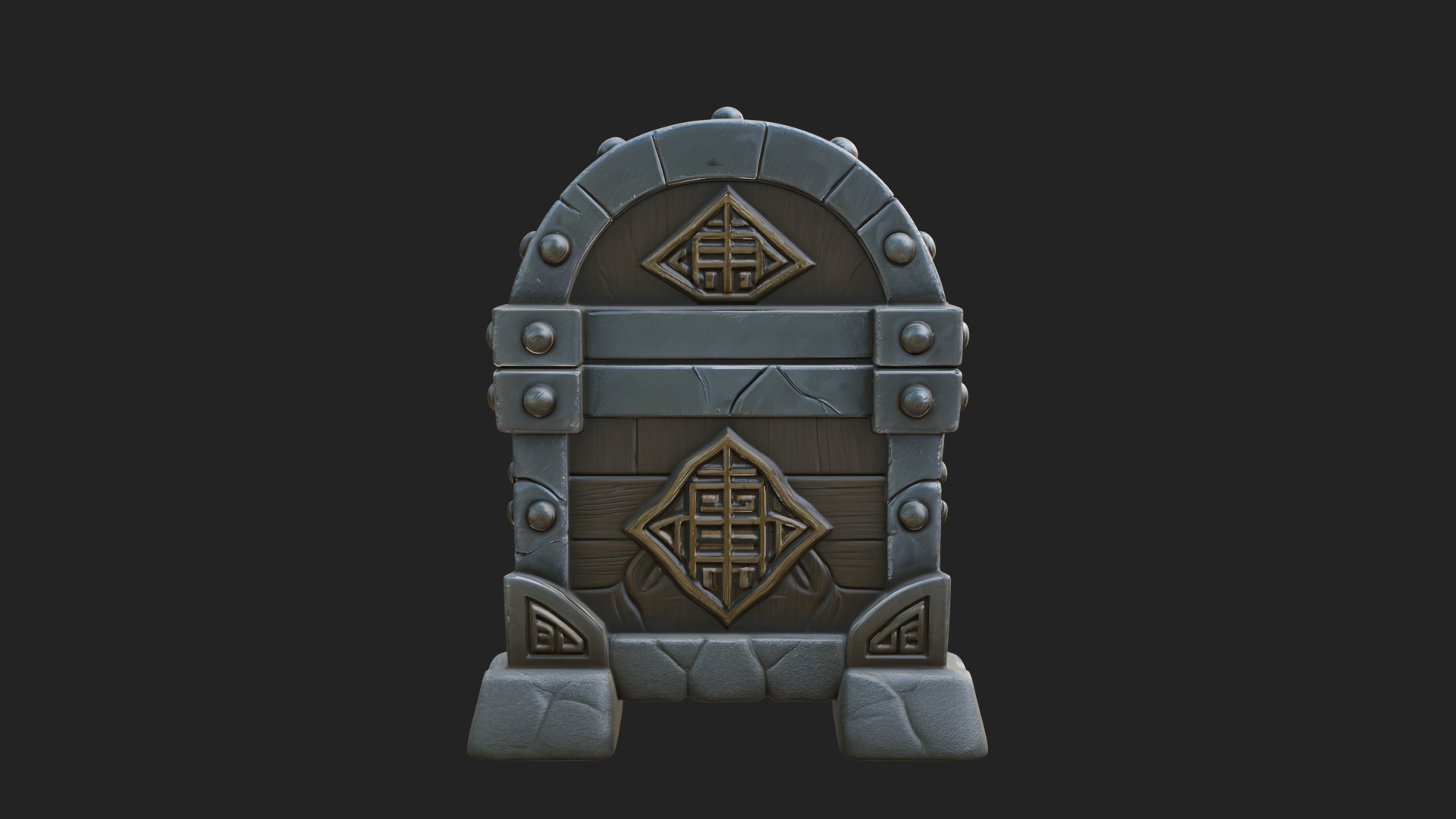 Carved Treasure Chest Model Design 14 3D Print Model 3D Model