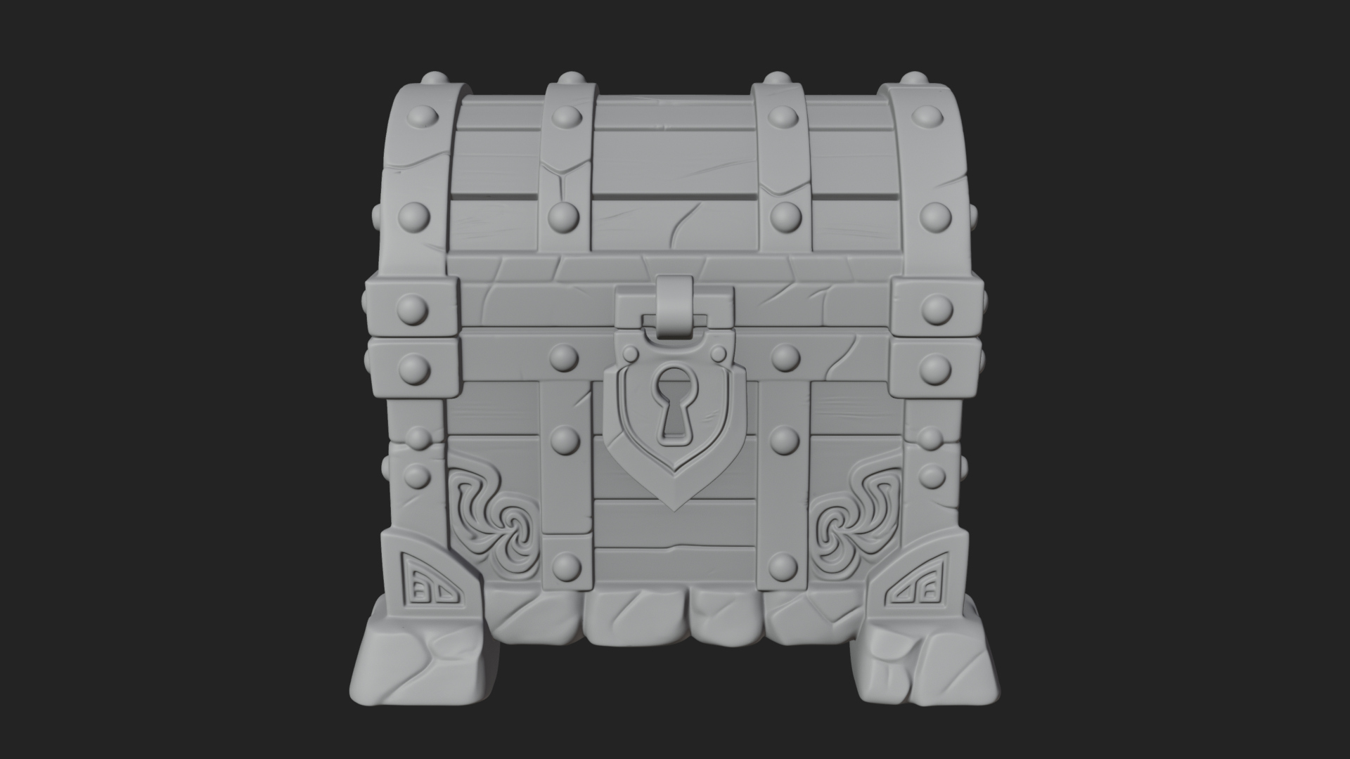 Carved Treasure Chest Model Design 14 3D Print Model 3D Model