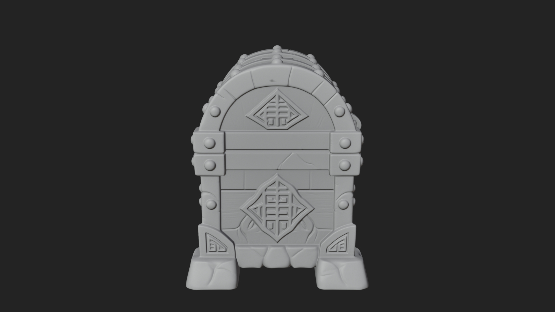Carved Treasure Chest Model Design 14 3D Print Model 3D Model