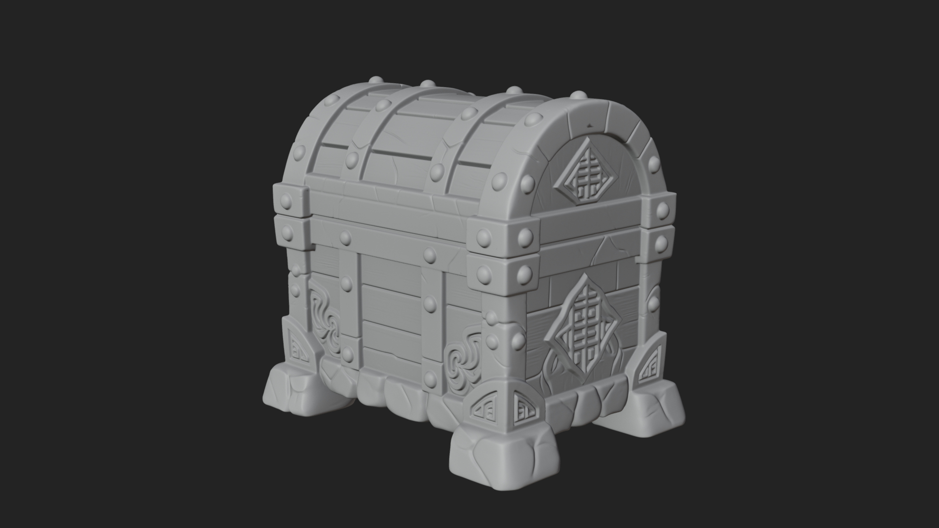 Carved Treasure Chest Model Design 14 3D Print Model 3D Model